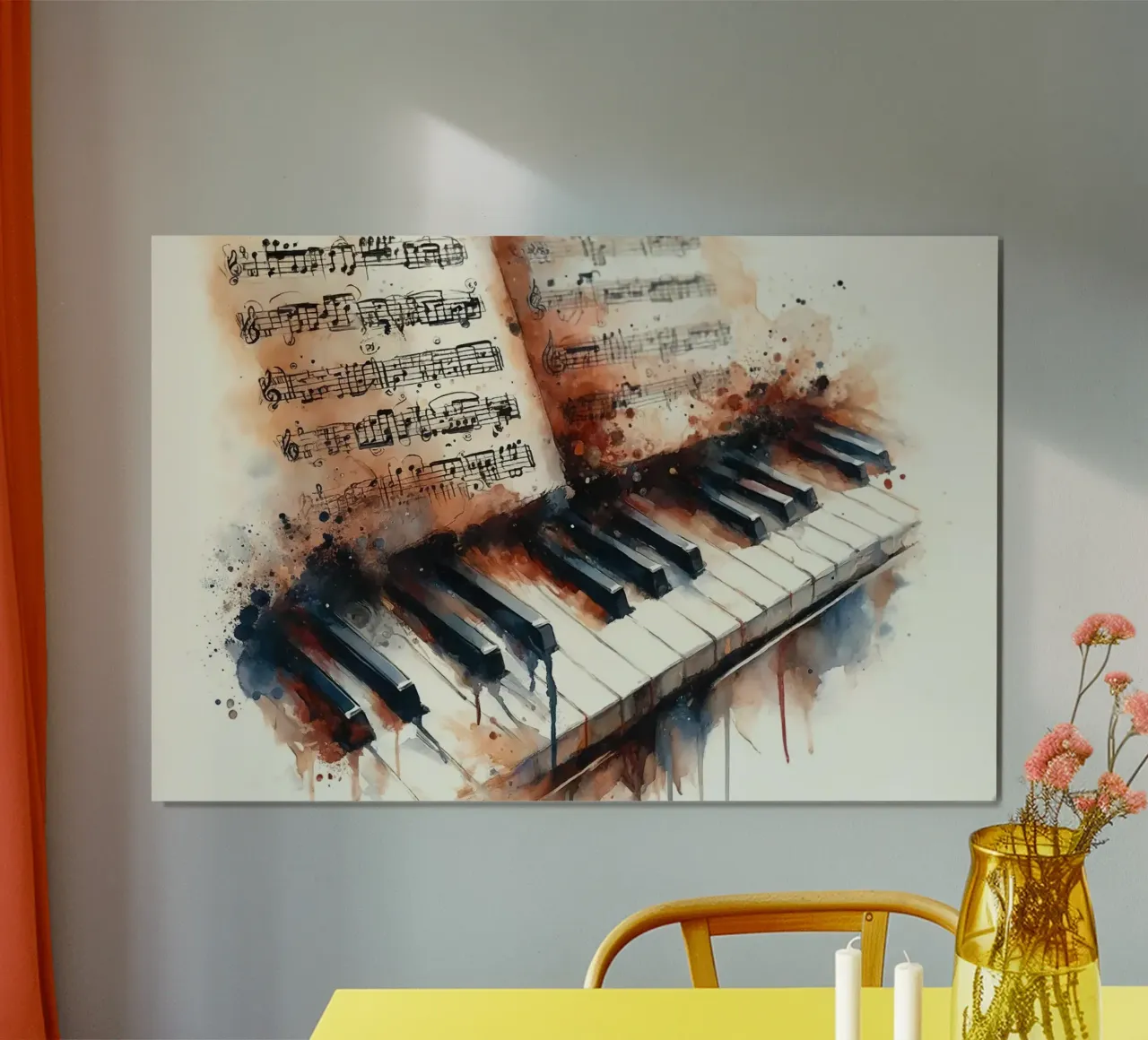 Melodic Harmony Captured in Artistic Strokes poster with plastic frame by Chromatic Fusion Studio