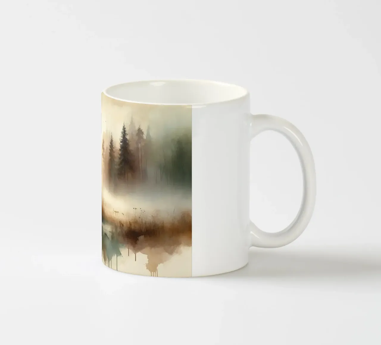 Fuga dalla foresta nebbiosa tazza in ceramica da Chromatic Fusion Studio