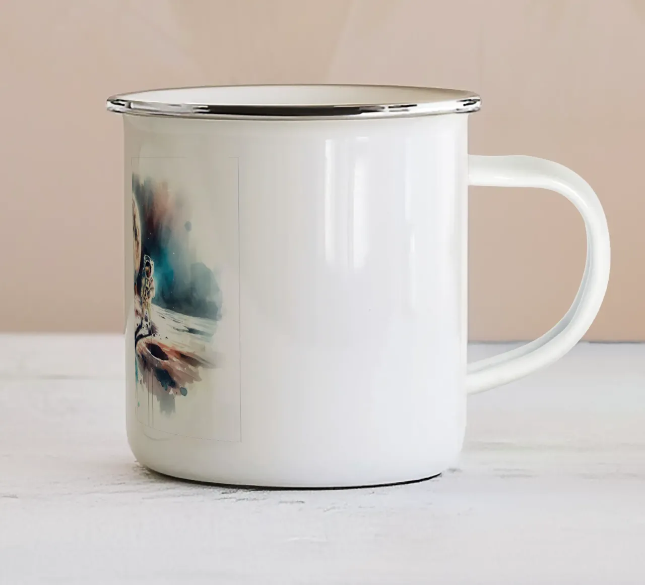 Moonwalk Un sogno a colori tazza in smalto da Chromatic Fusion Studio