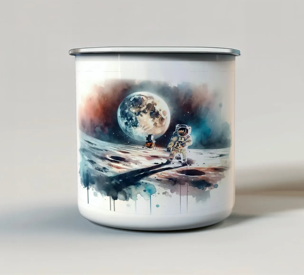 Moonwalk Un sogno a colori tazza in smalto da Chromatic Fusion Studio