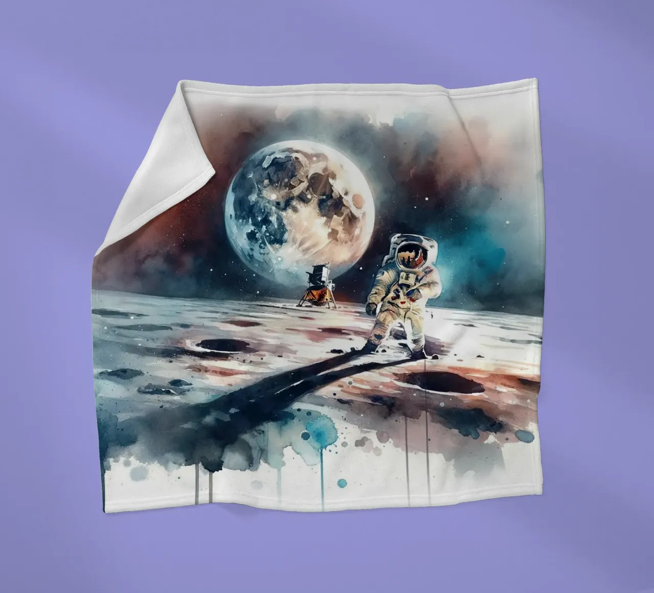 Moonwalk Un sogno a colori coperta in pile da Chromatic Fusion Studio