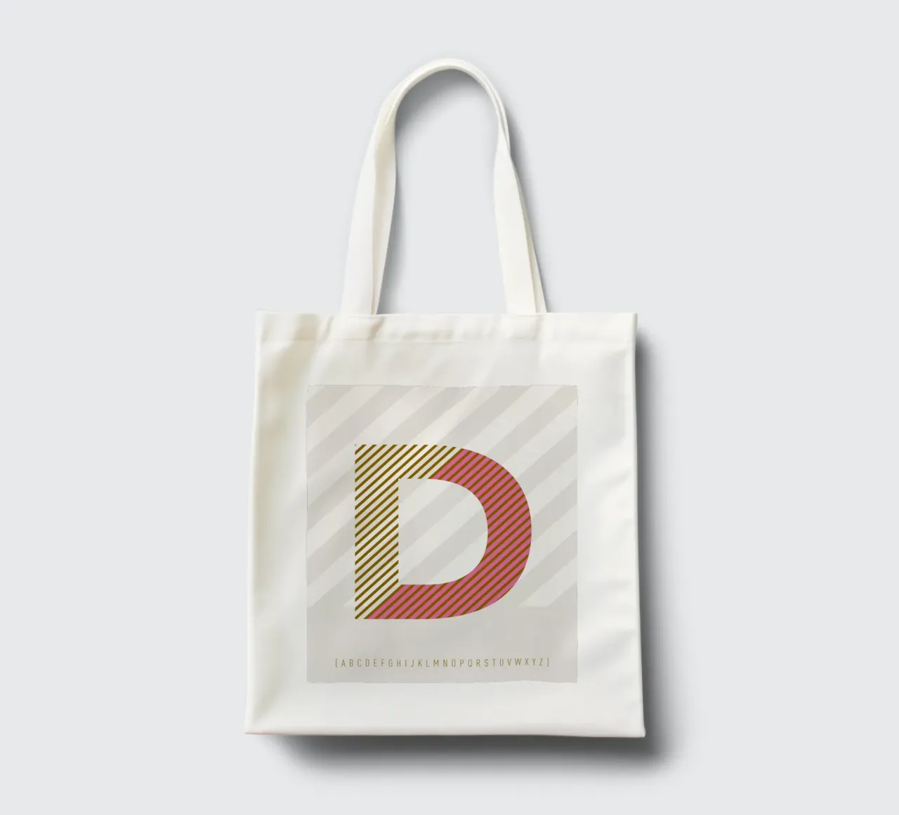 D Typeface Alphabet borsa in juta da lazydaypaper