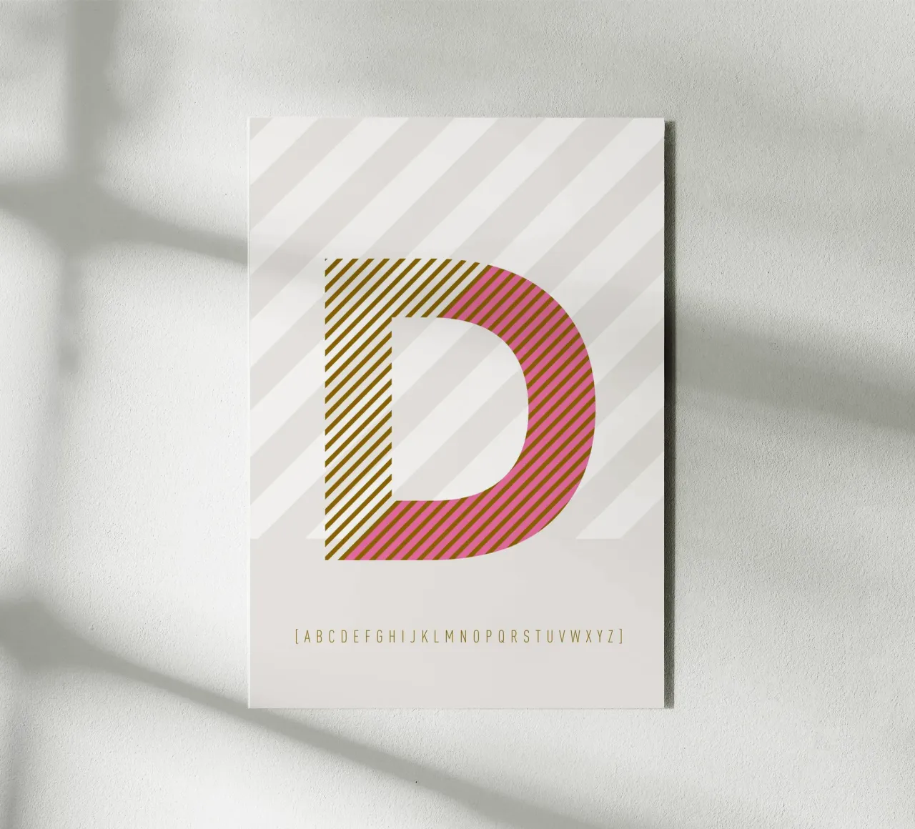 D Typeface Alphabet alluminio dibond da lazydaypaper