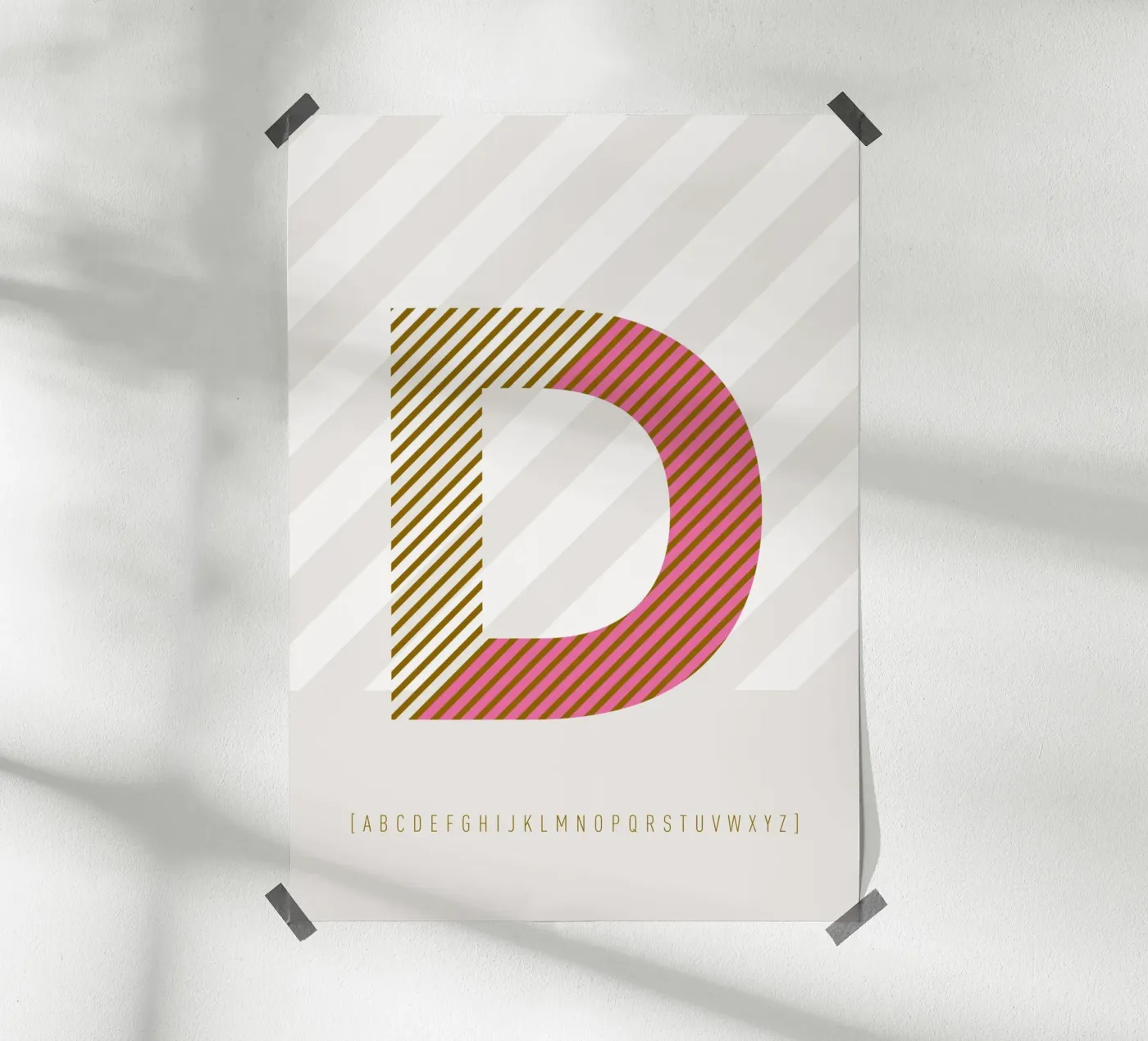 D Typeface Alphabet poster da lazydaypaper