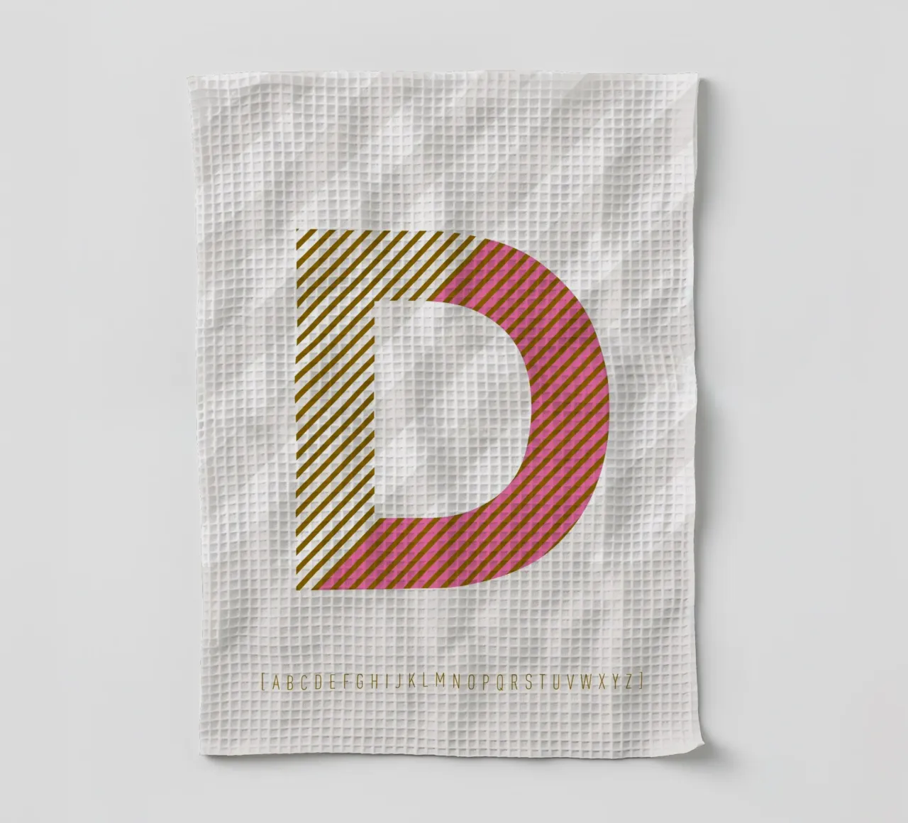 D Typeface Alphabet canovaccio da cucina da lazydaypaper