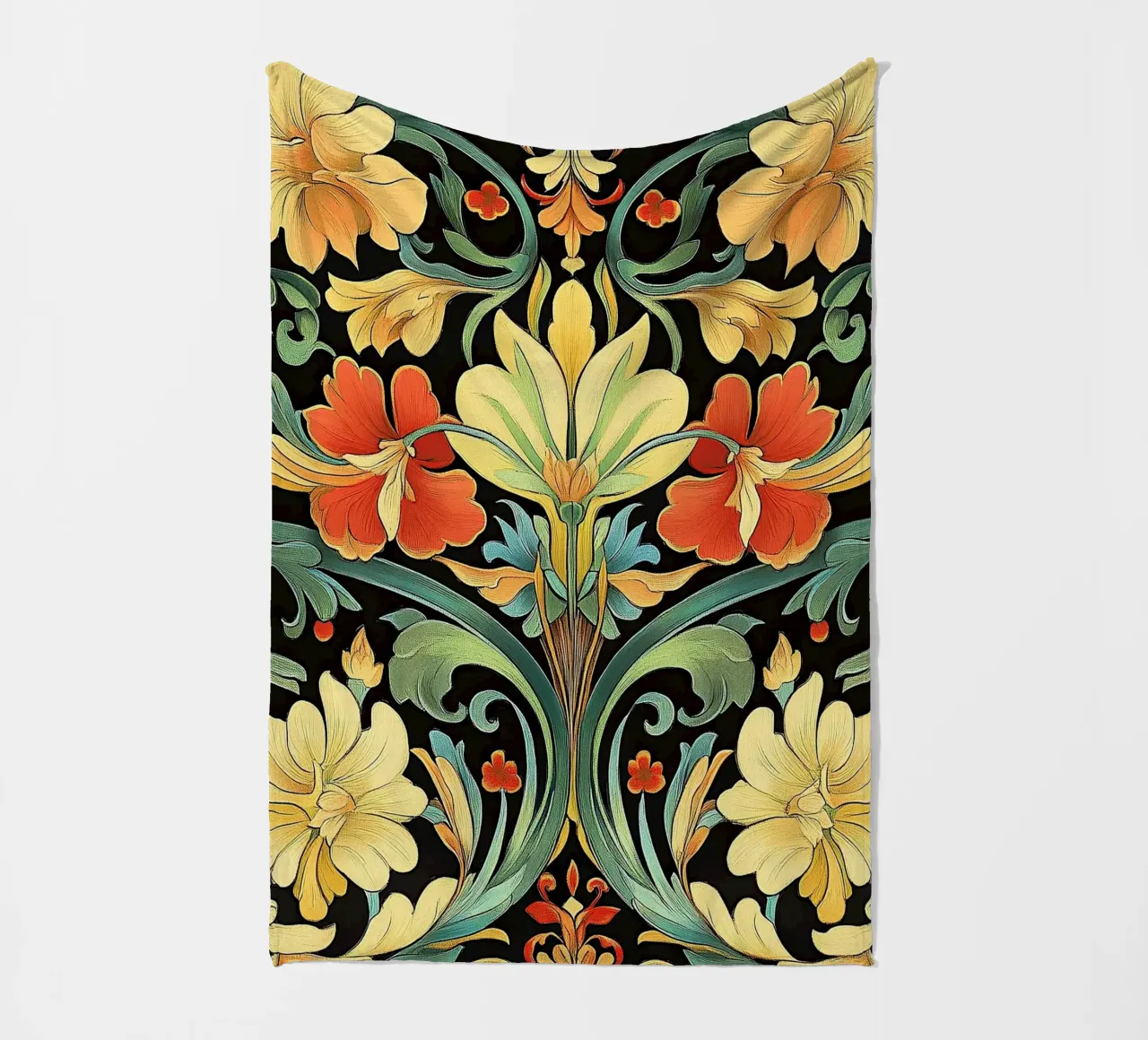 Art nouveau - Stylish eccentricity fleece blanket by Artful Bloom
