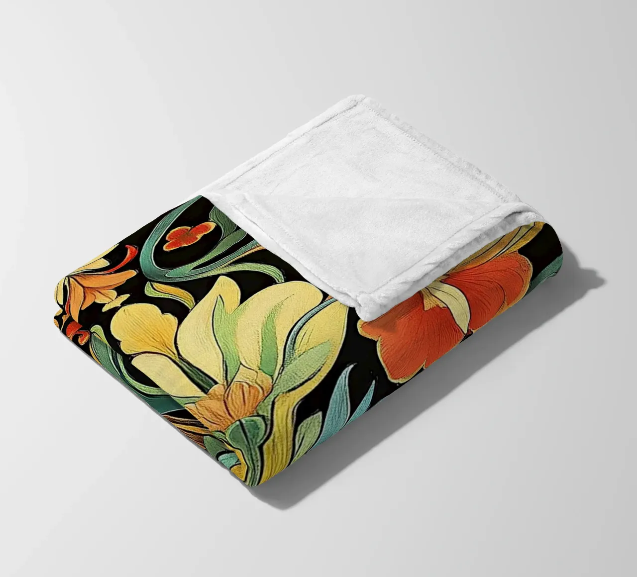 Art nouveau - Stylish eccentricity fleece blanket by Artful Bloom