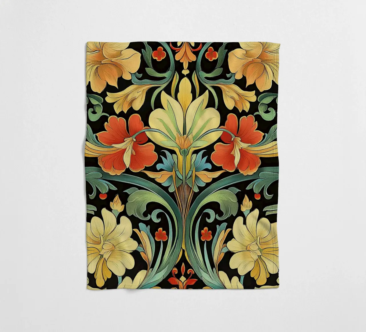 Art nouveau - Stylish eccentricity fleece blanket by Artful Bloom