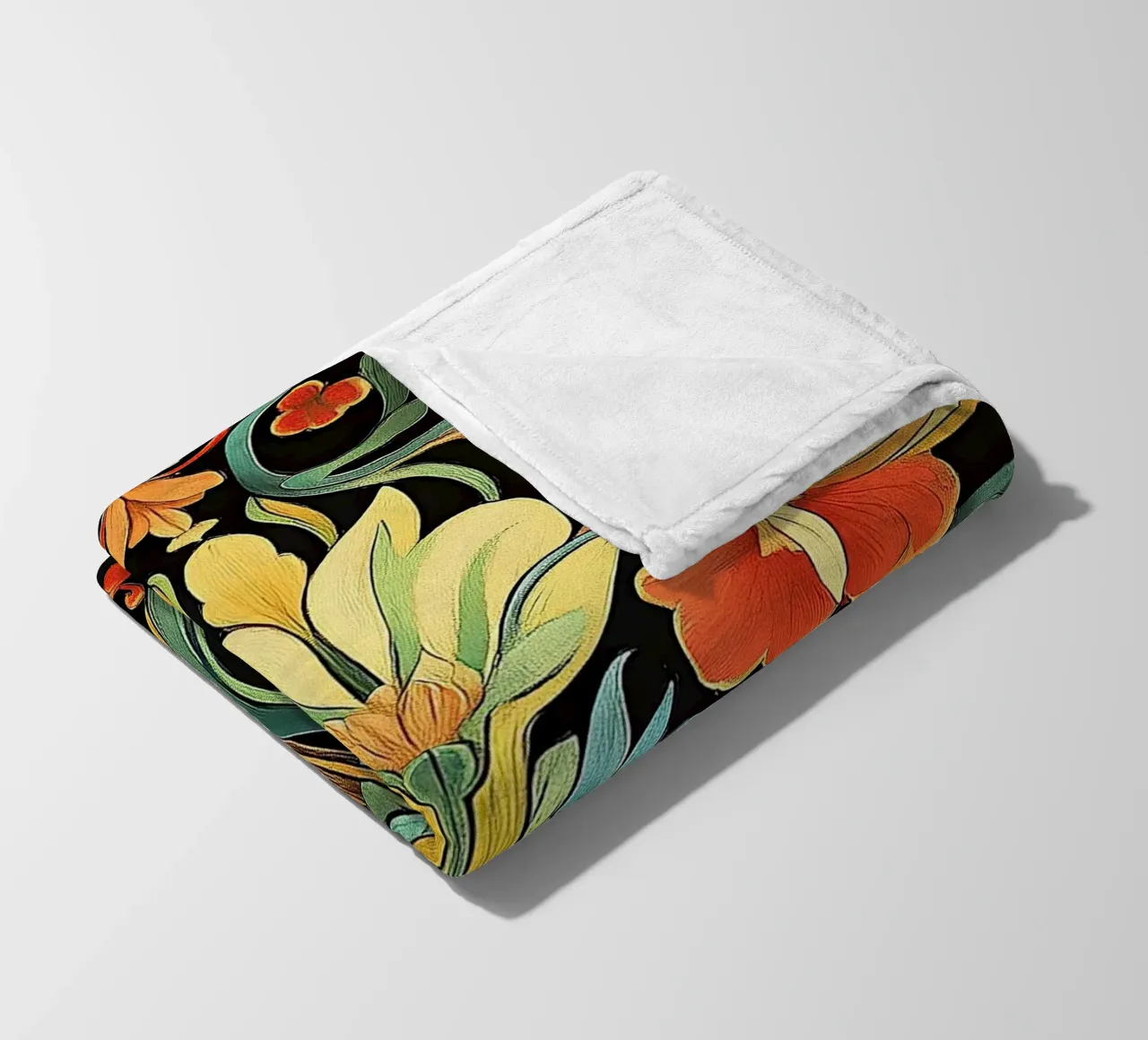 Art nouveau - Stylish eccentricity fleece blanket by Artful Bloom