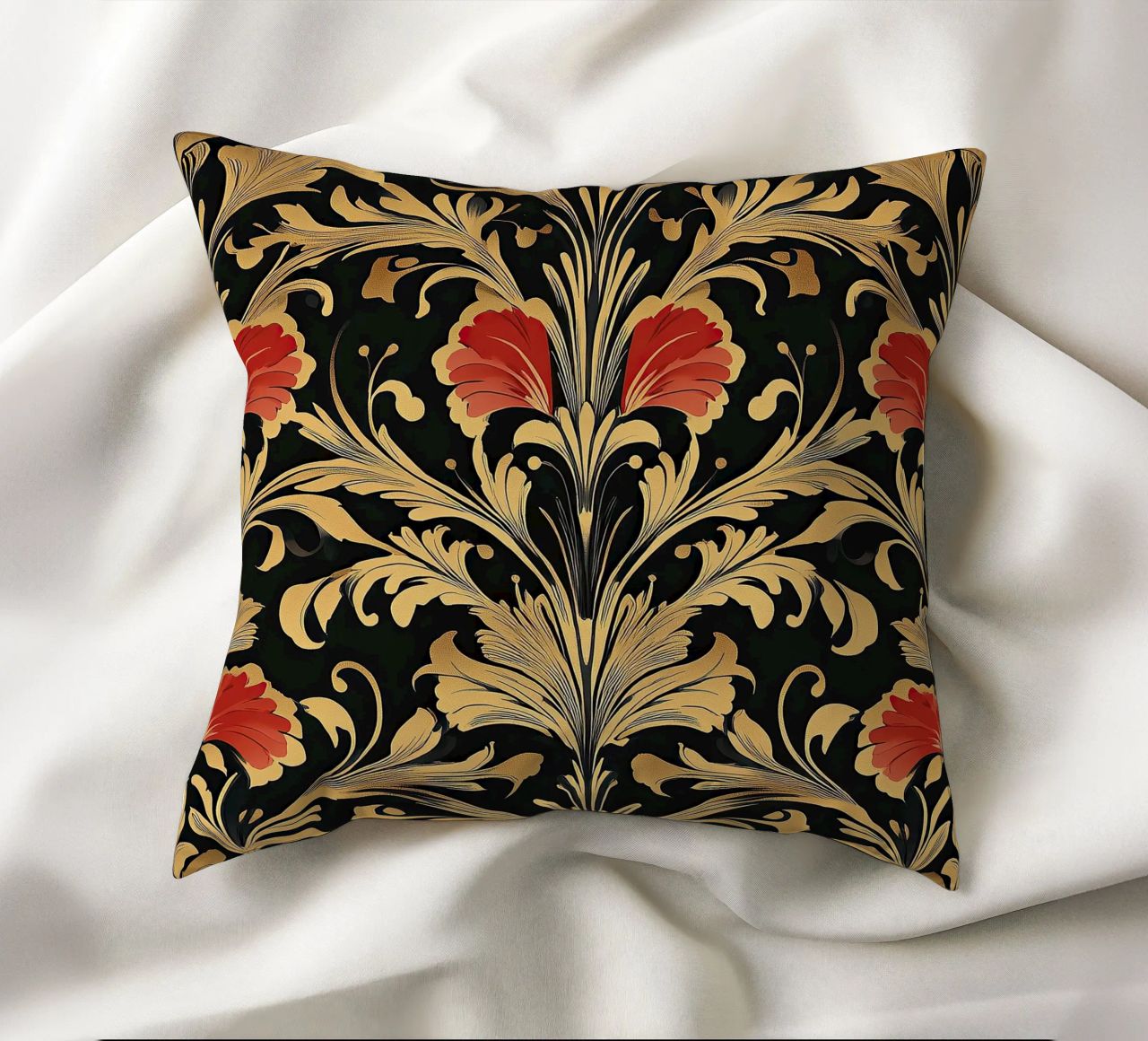 Art nouveau style "Seductive lines" decorative cushion by Artful Bloom