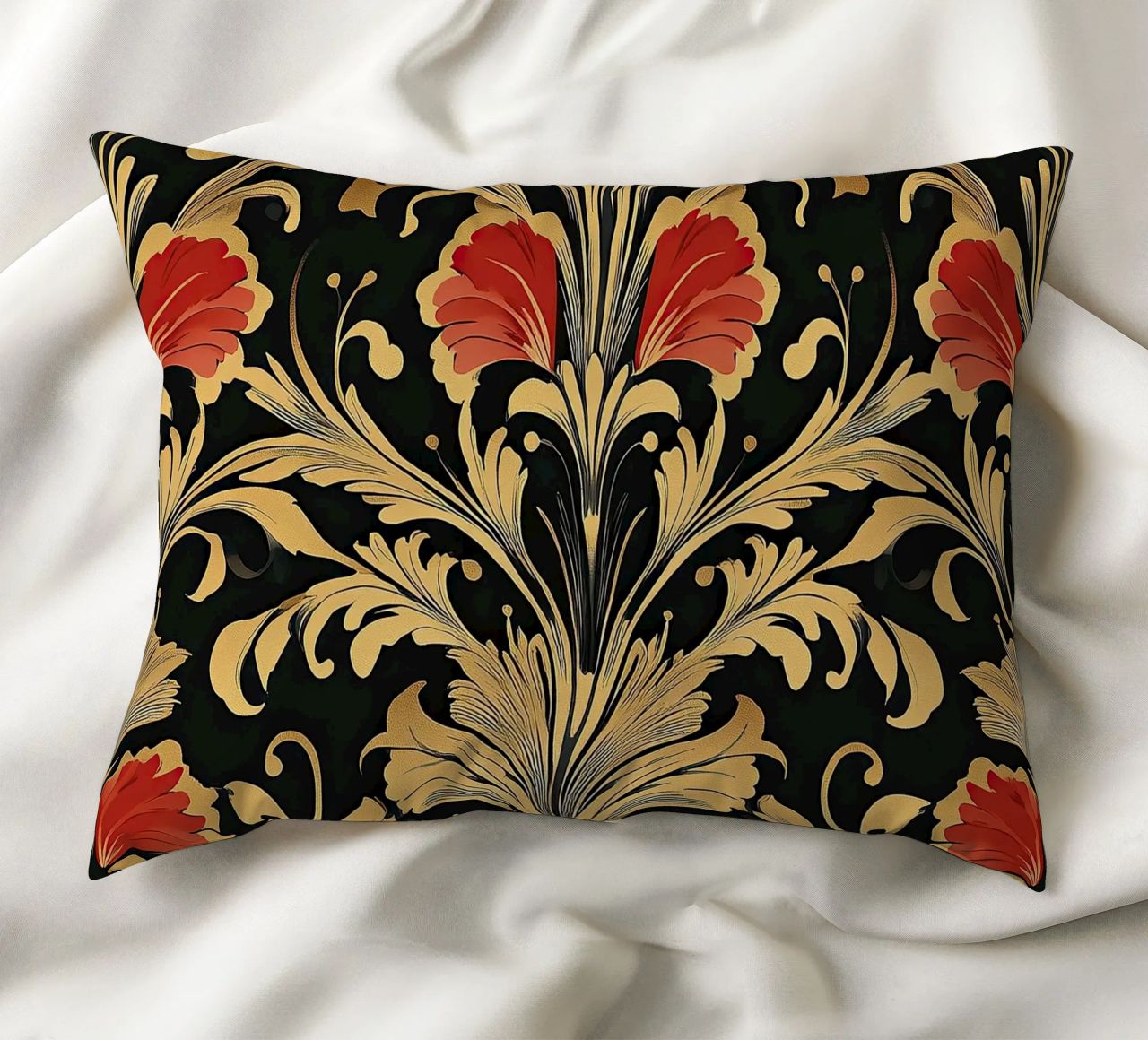 Art nouveau style "Seductive lines" decorative cushion by Artful Bloom