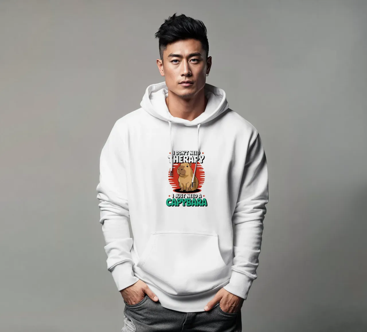 I don't need therapy, I just need a capybara felpa con cappuccio da edsonramosart