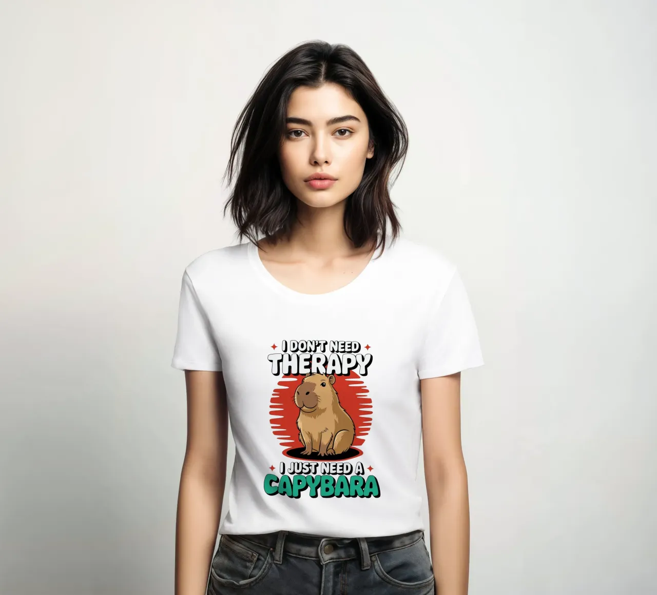 I don't need therapy, I just need a capybara t-shirt da donna da edsonramosart