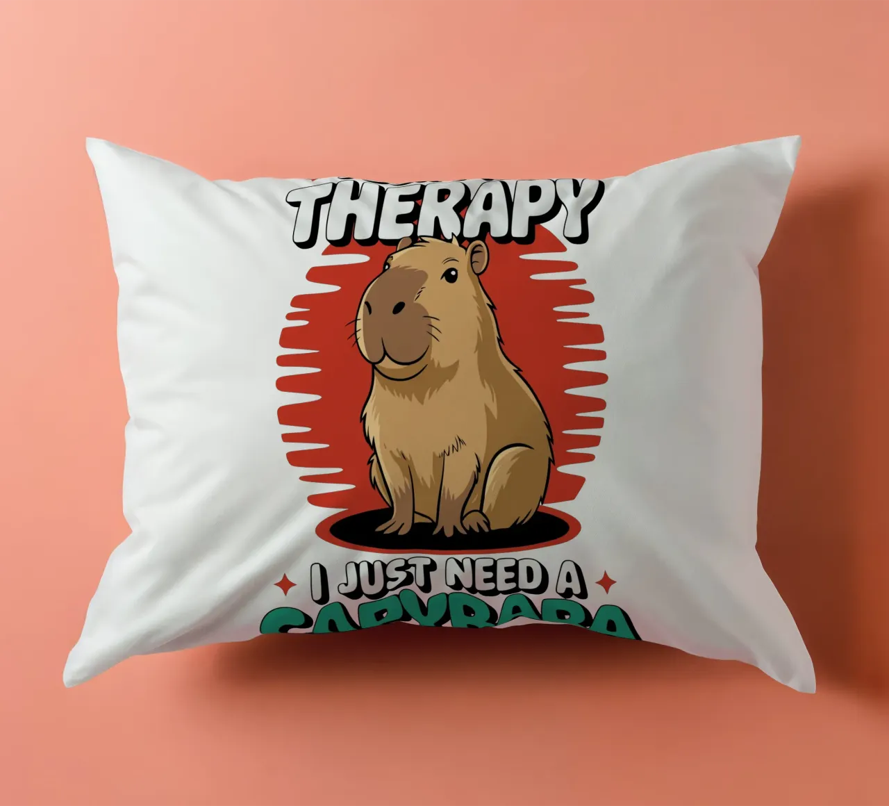 I don't need therapy, I just need a capybara cojín de edsonramosart