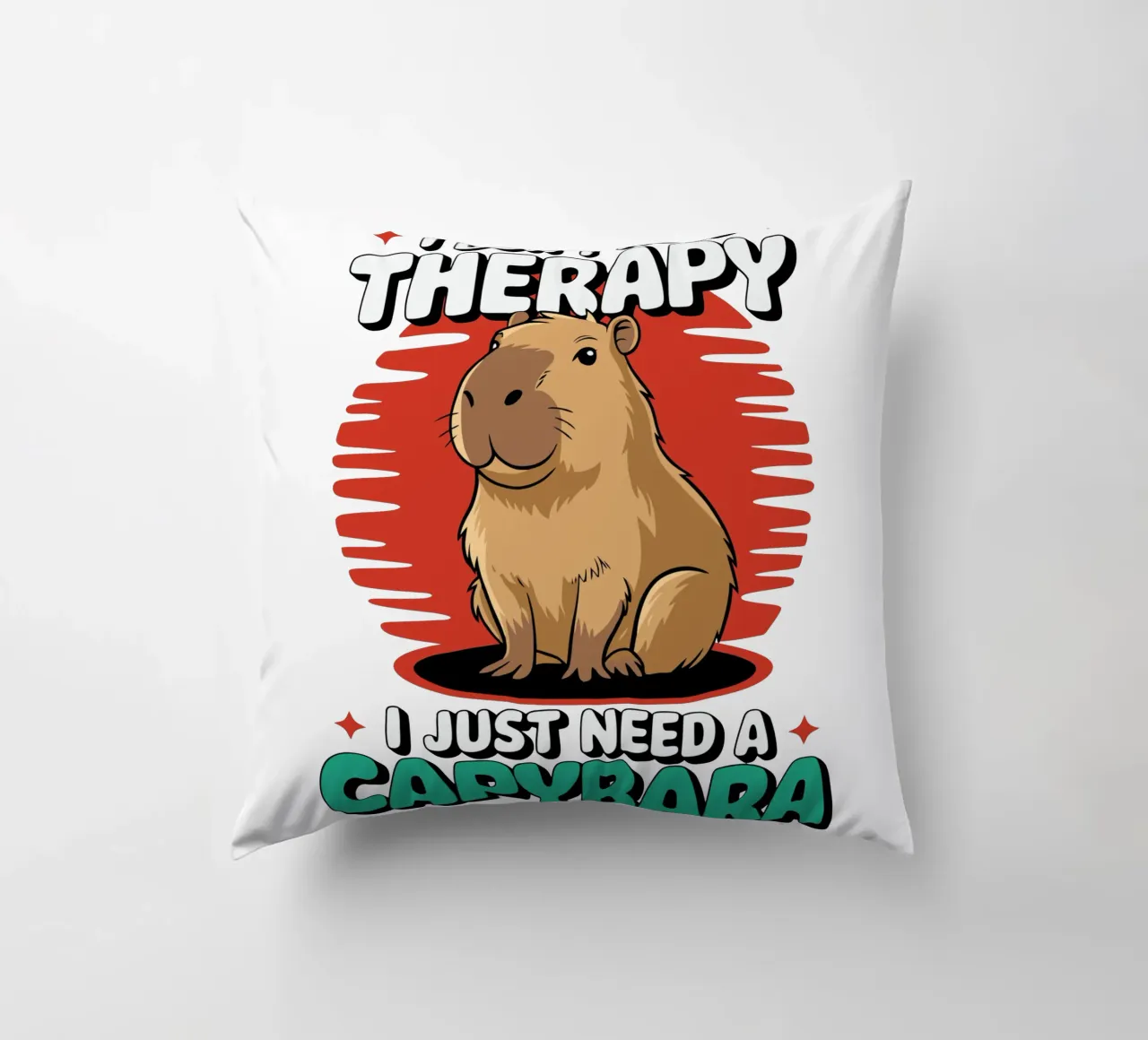 I don't need therapy, I just need a capybara cuscino da edsonramosart