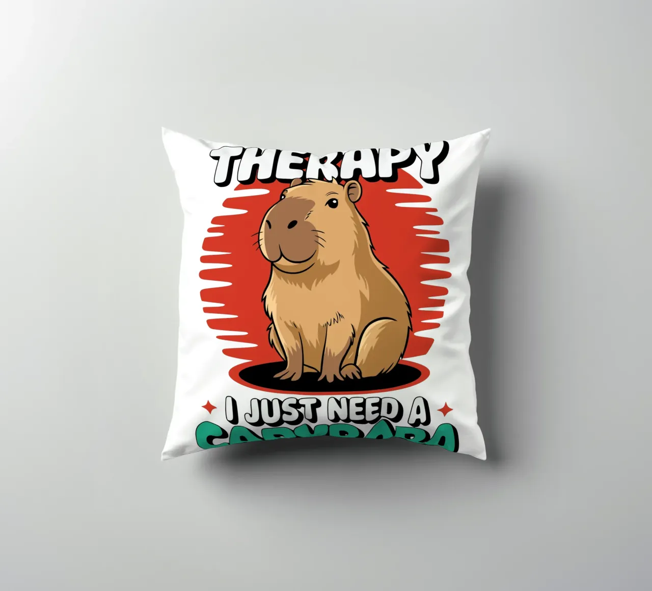 I don't need therapy, I just need a capybara cojín de edsonramosart