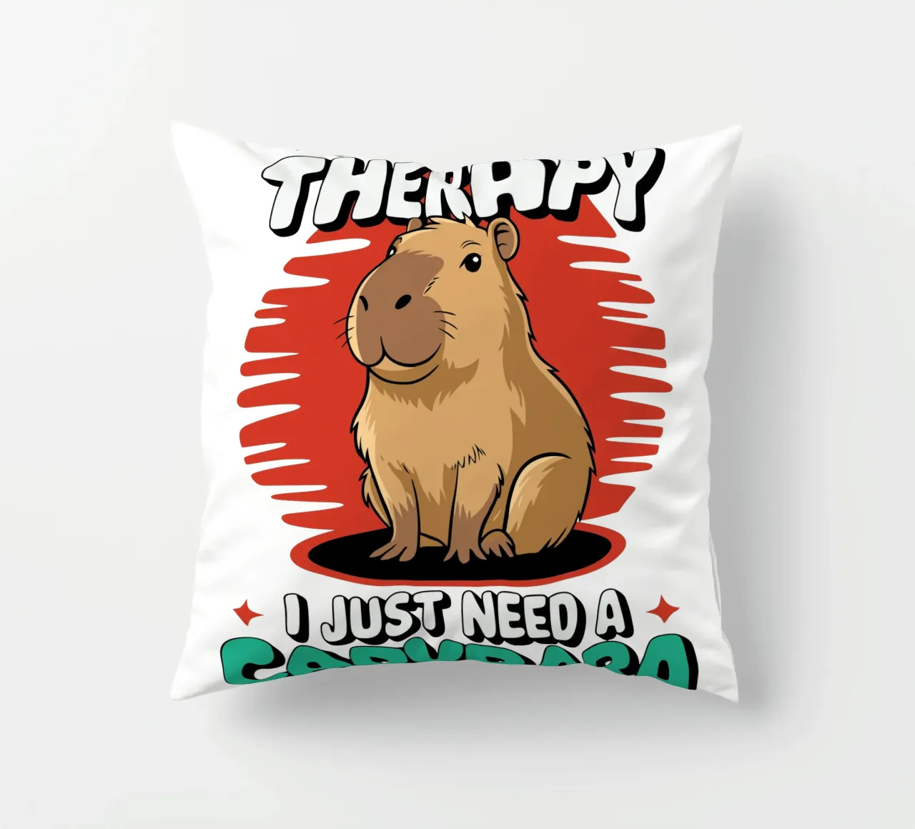 I don't need therapy, I just need a capybara cuscino da edsonramosart