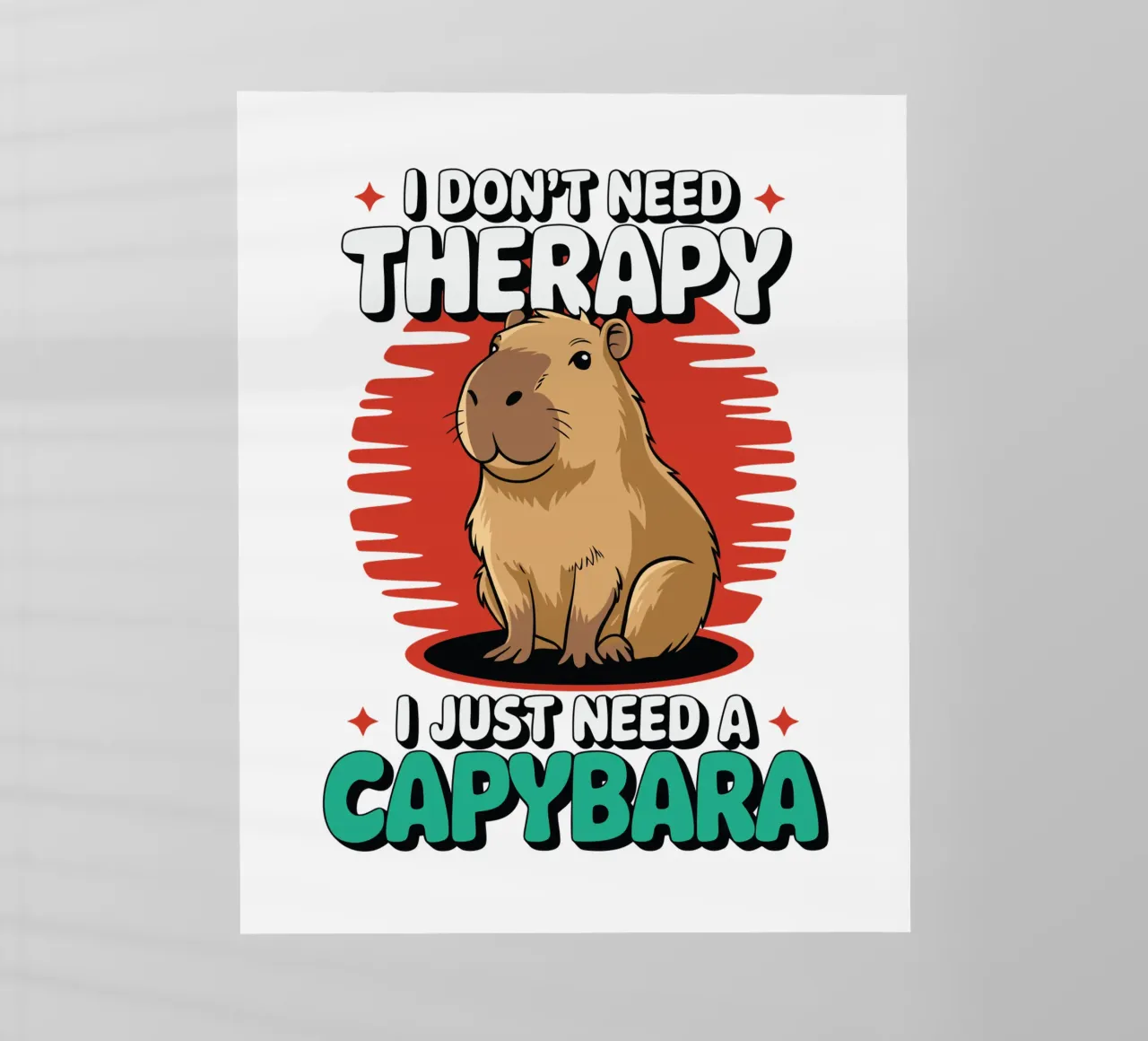 I don't need therapy, I just need a capybara lámina retroiluminada de edsonramosart