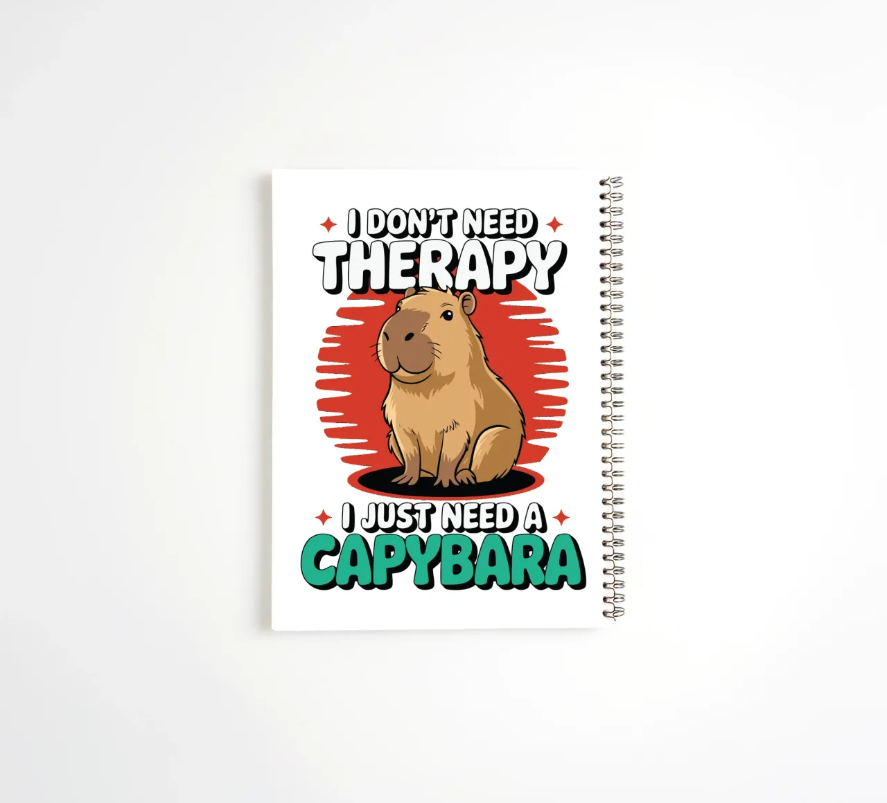 I don't need therapy, I just need a capybara spiral notebook by edsonramosart