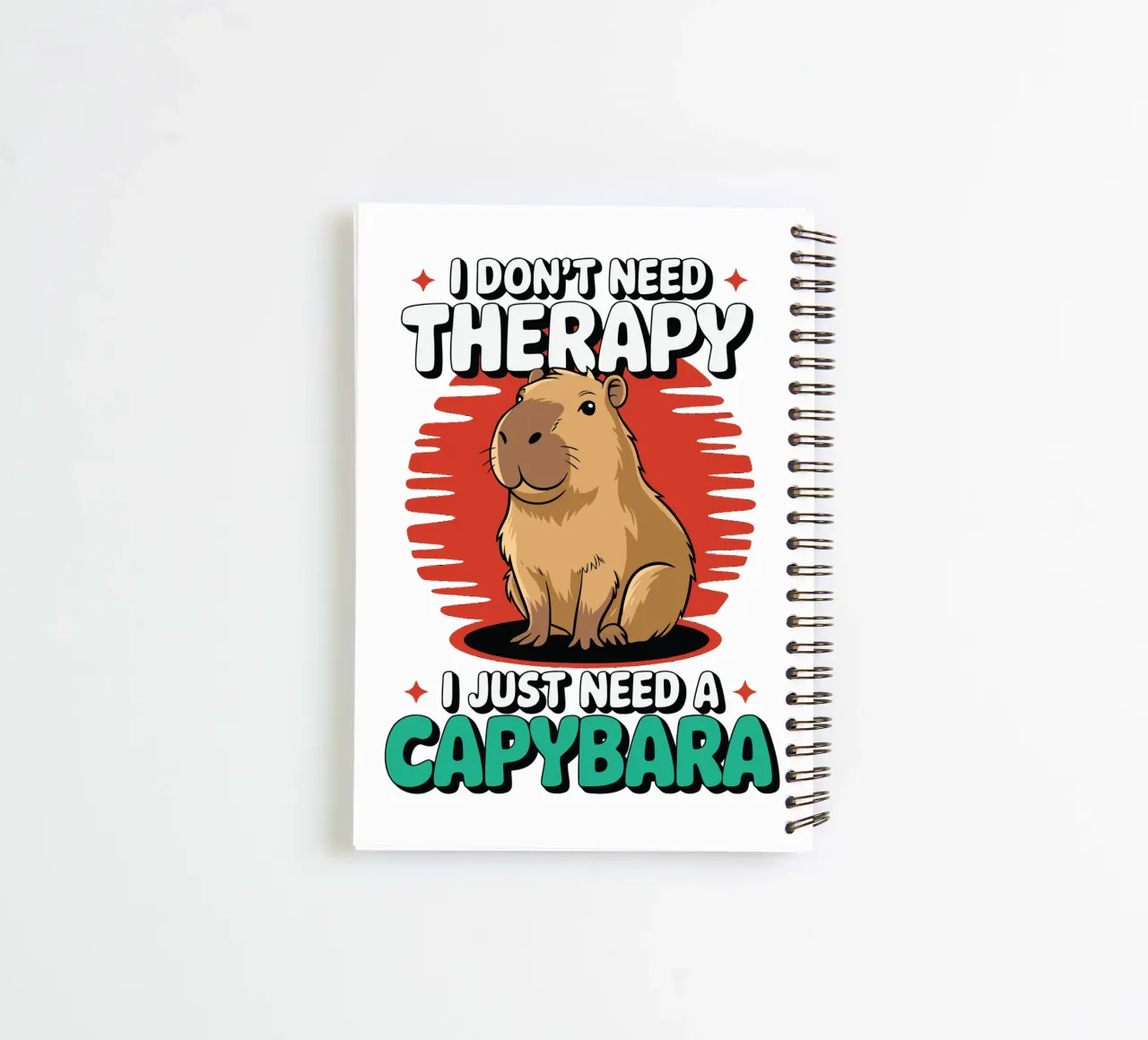 I don't need therapy, I just need a capybara spiral notebook by edsonramosart