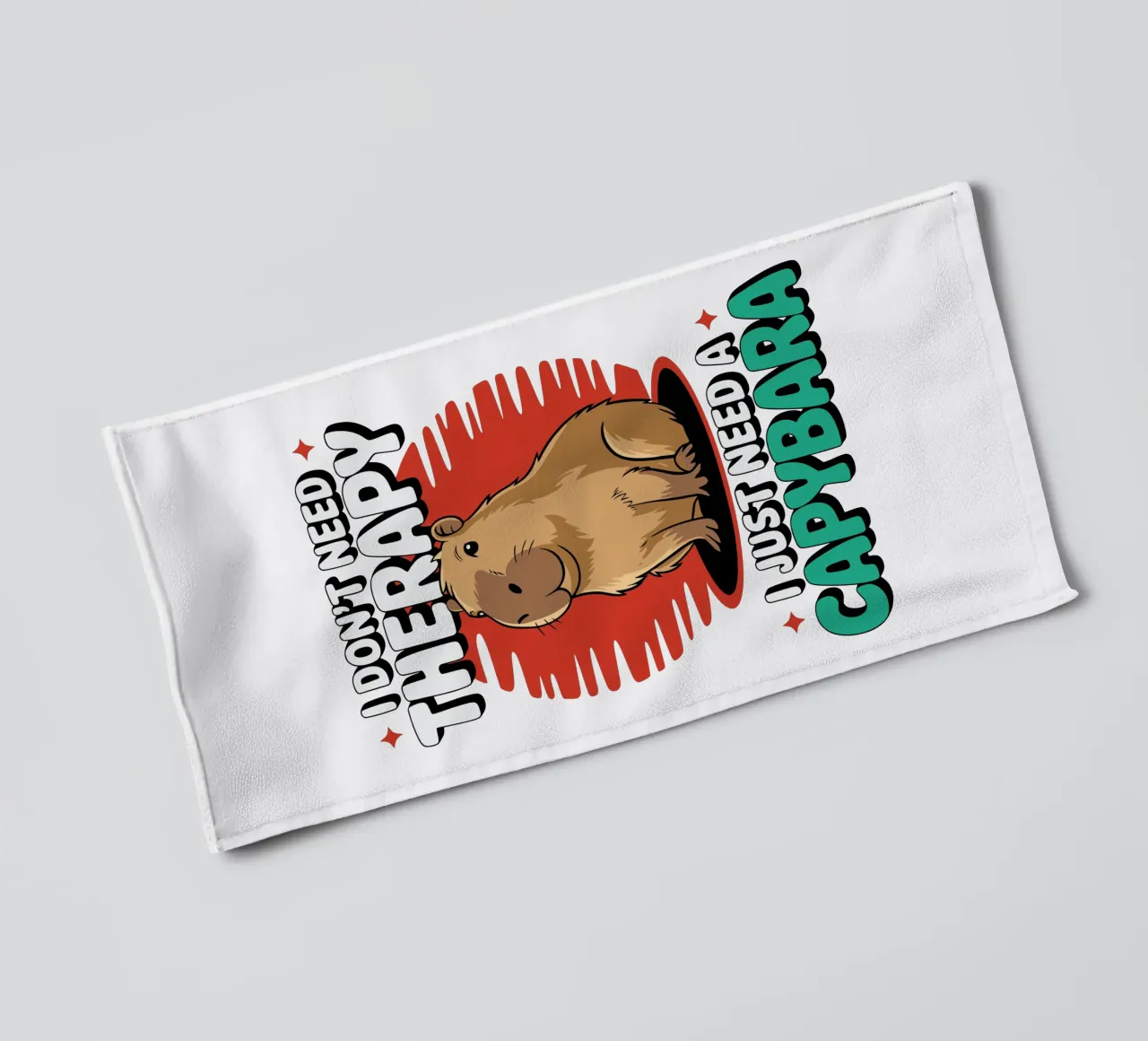 I don't need therapy, I just need a capybara asciugamano da bagno da edsonramosart