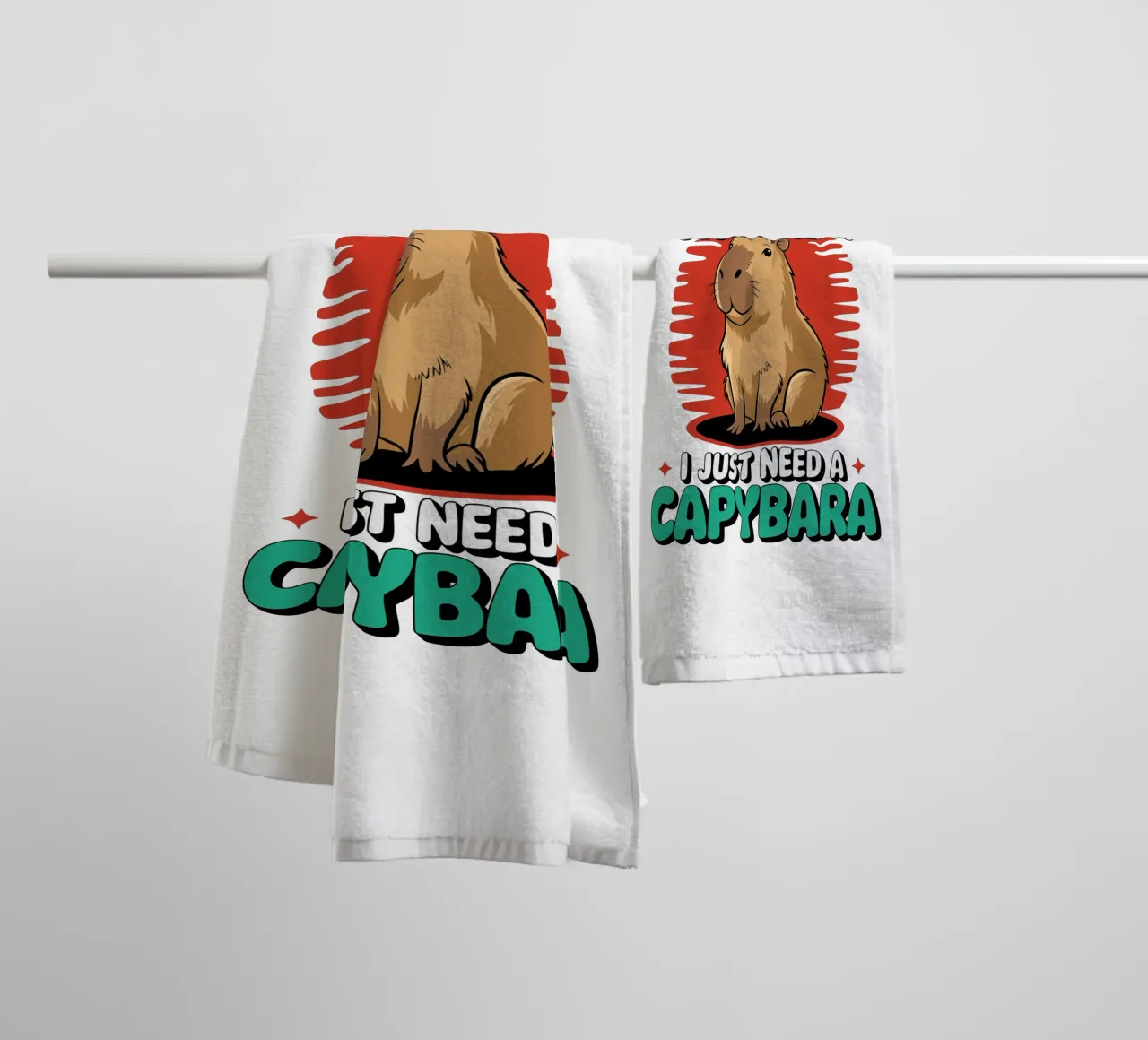 I don't need therapy, I just need a capybara asciugamano da bagno da edsonramosart