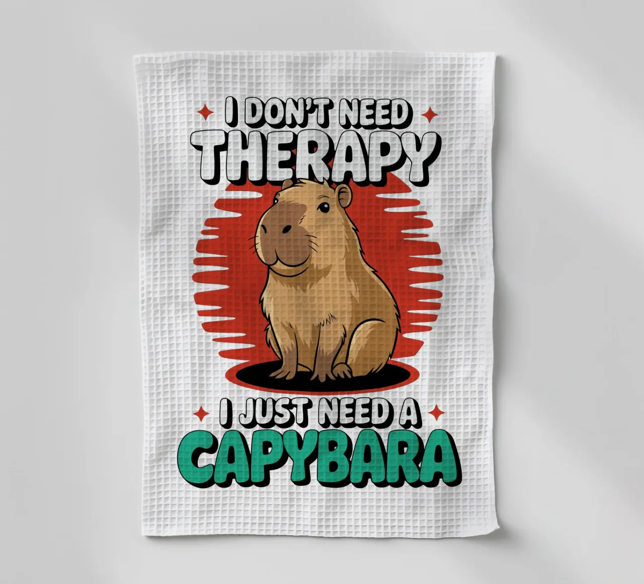 I don't need therapy, I just need a capybara canovaccio da cucina da edsonramosart