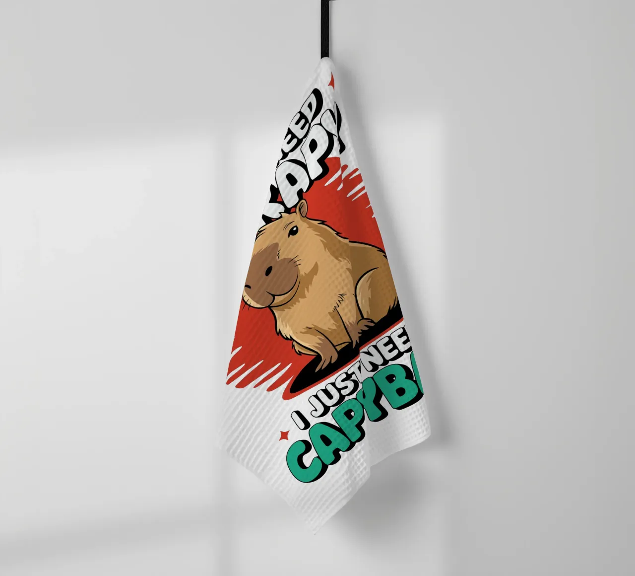 I don't need therapy, I just need a capybara canovaccio da cucina da edsonramosart