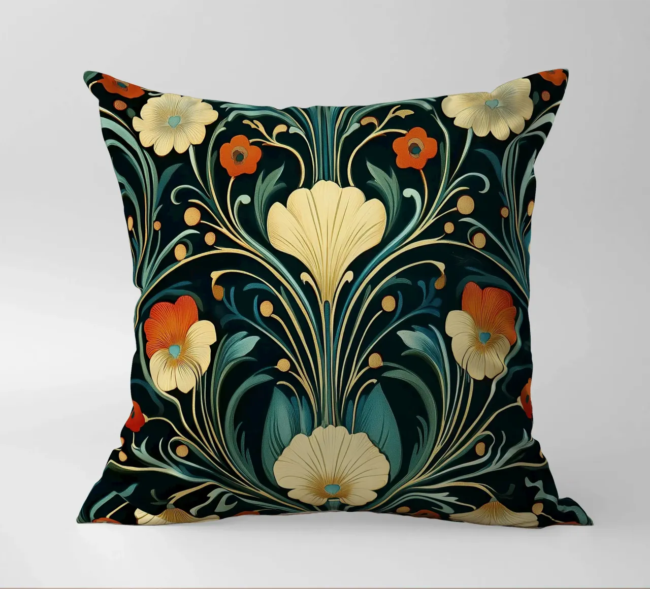 Art Nouveau - Weelderige bouwwerken kussen van Artful Bloom