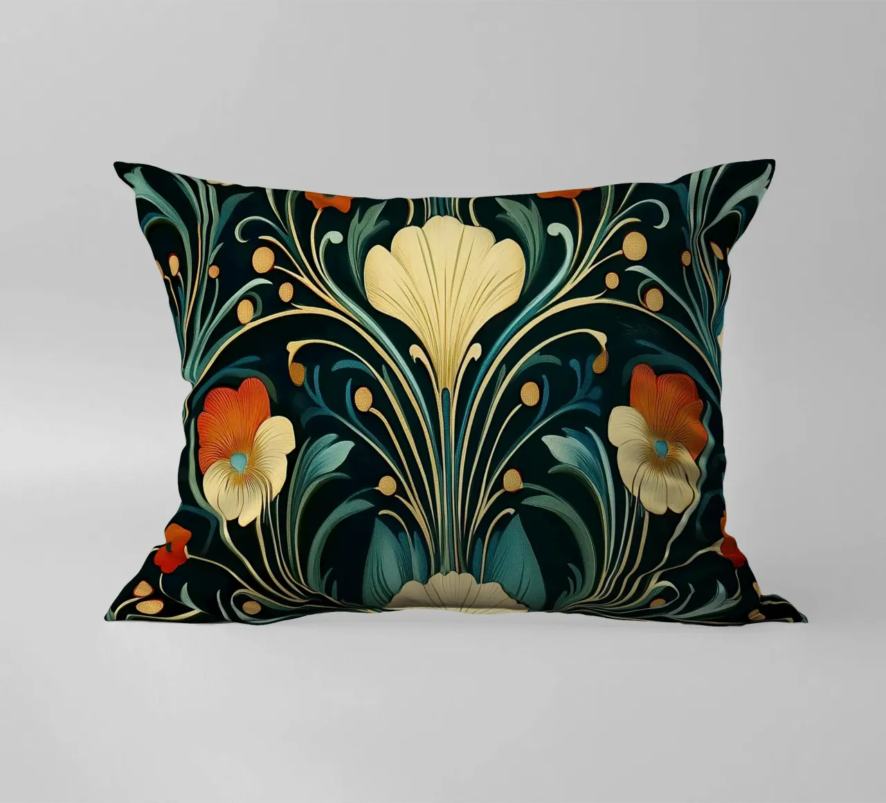 Art Nouveau - Weelderige bouwwerken kussen van Artful Bloom