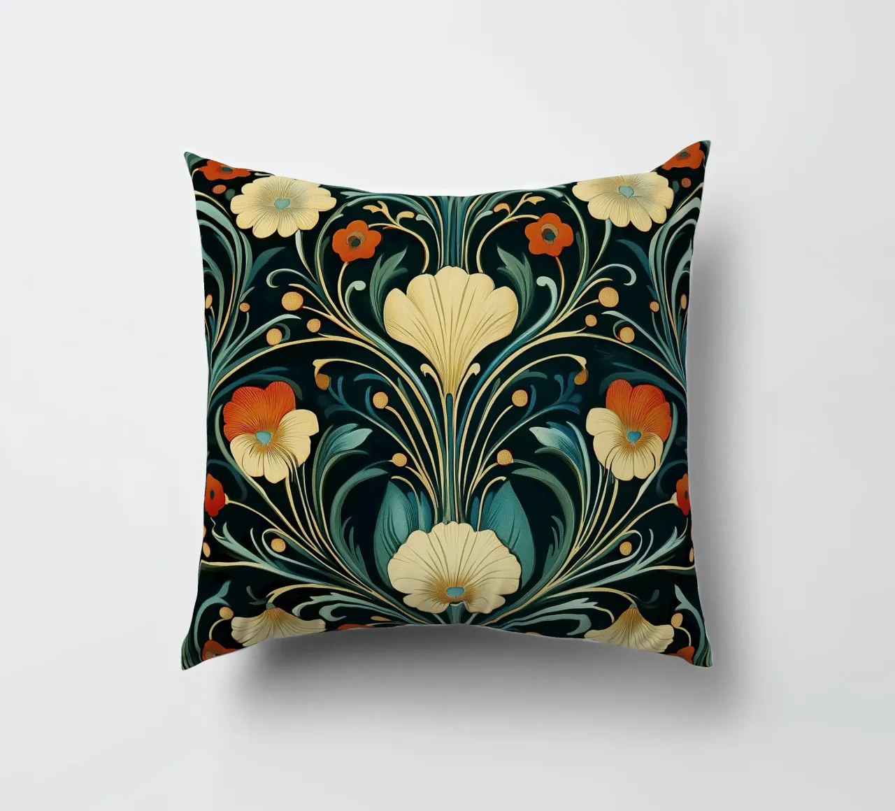 Art Nouveau - Weelderige bouwwerken kussen van Artful Bloom