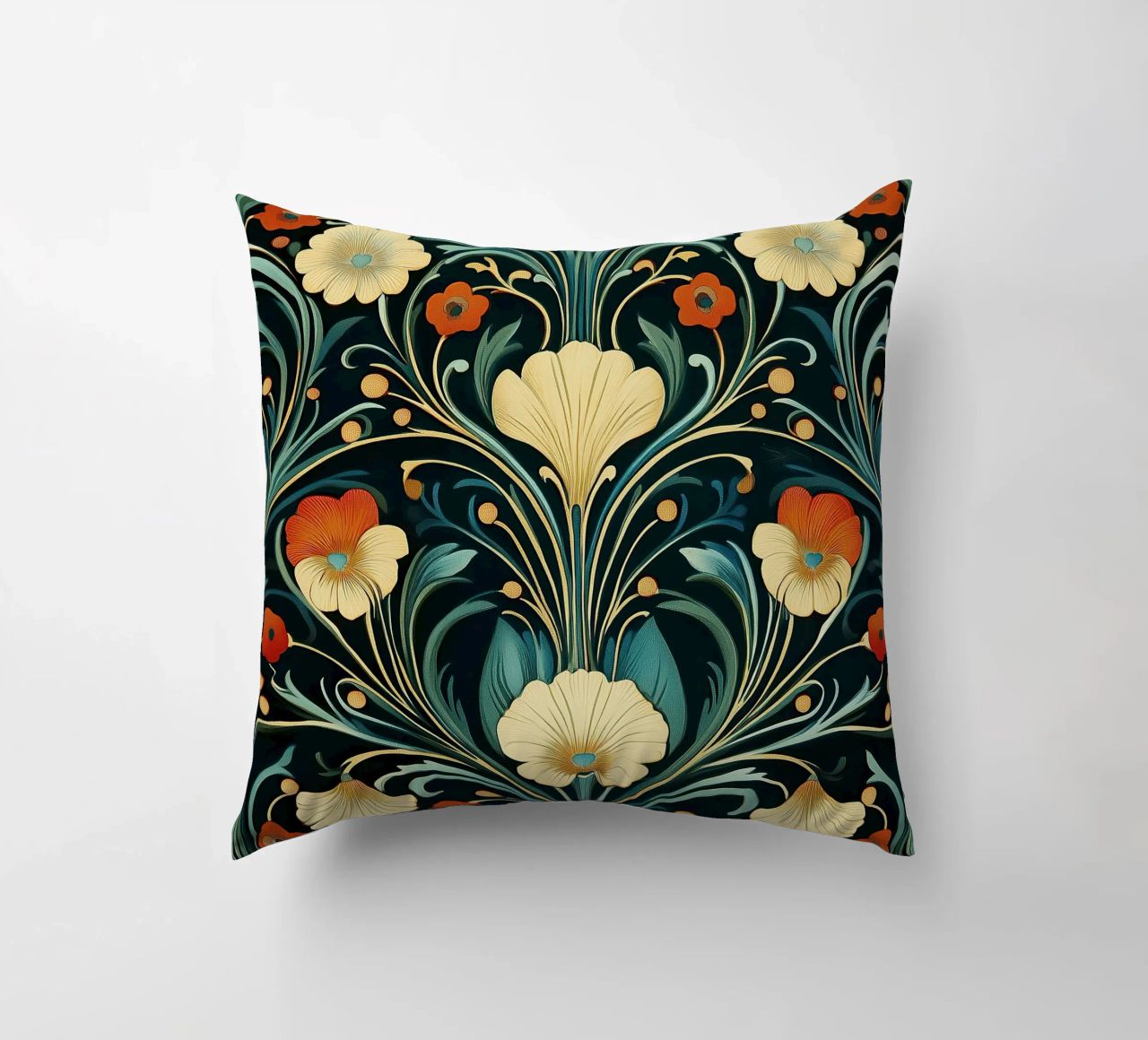 Art Nouveau - Opulent structures decorative cushion by Artful Bloom