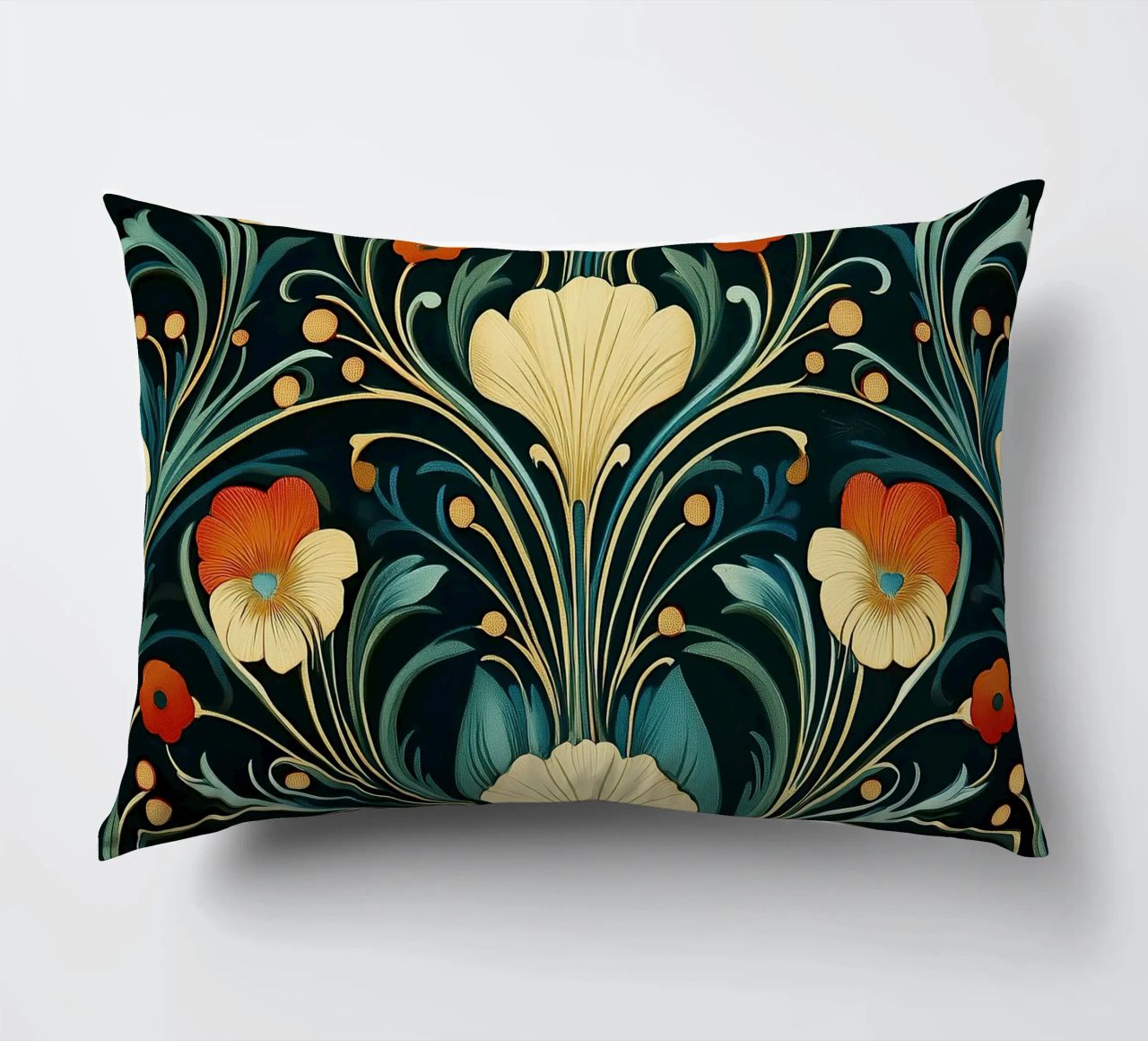Art Nouveau - Opulent structures decorative cushion by Artful Bloom