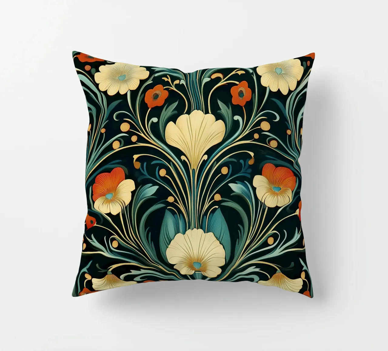 Art Nouveau - Weelderige bouwwerken kussen van Artful Bloom