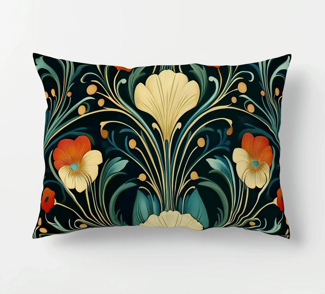 Art Nouveau - Opulent structures decorative cushion by Artful Bloom