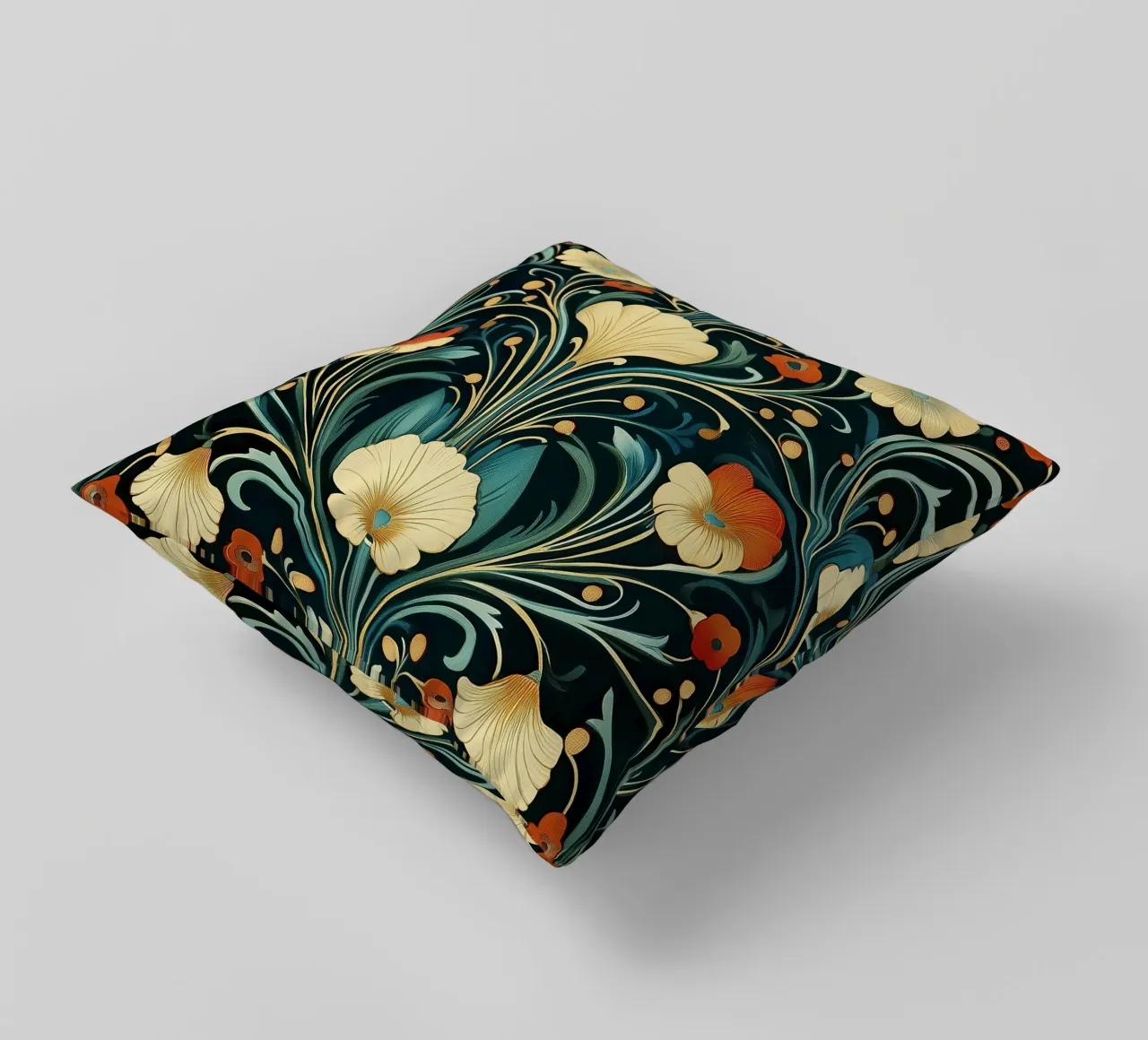 Art Nouveau - Weelderige bouwwerken kussen van Artful Bloom