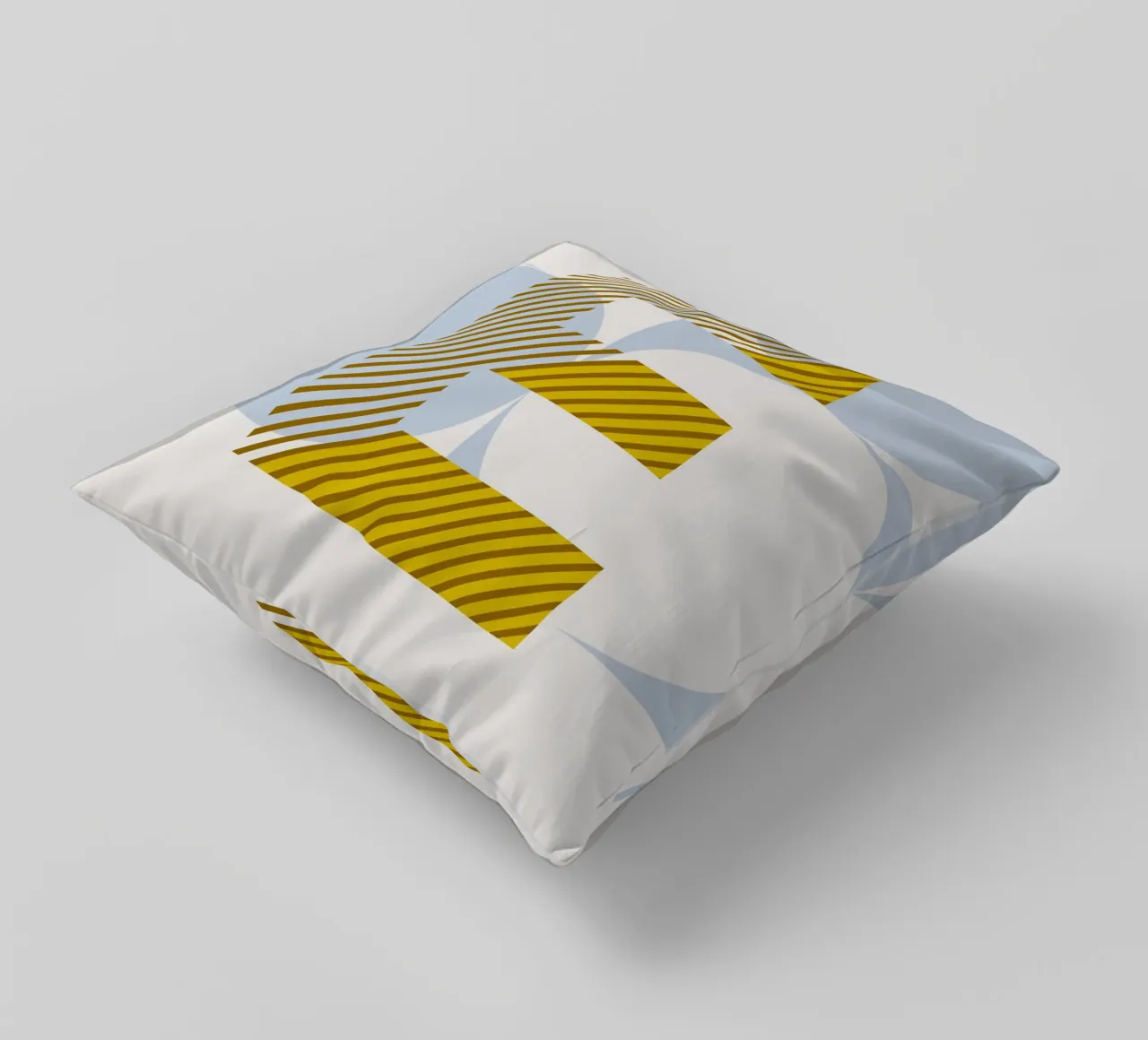 E Typeface Alphabet decorative cushion by lazydaypaper