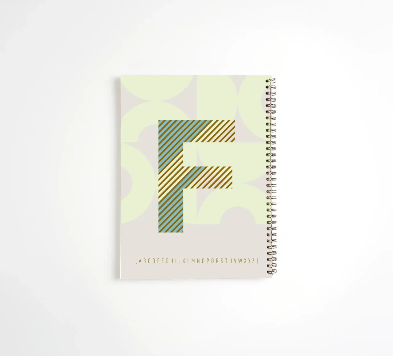 F Typeface Alphabet spiral notebook by lazydaypaper