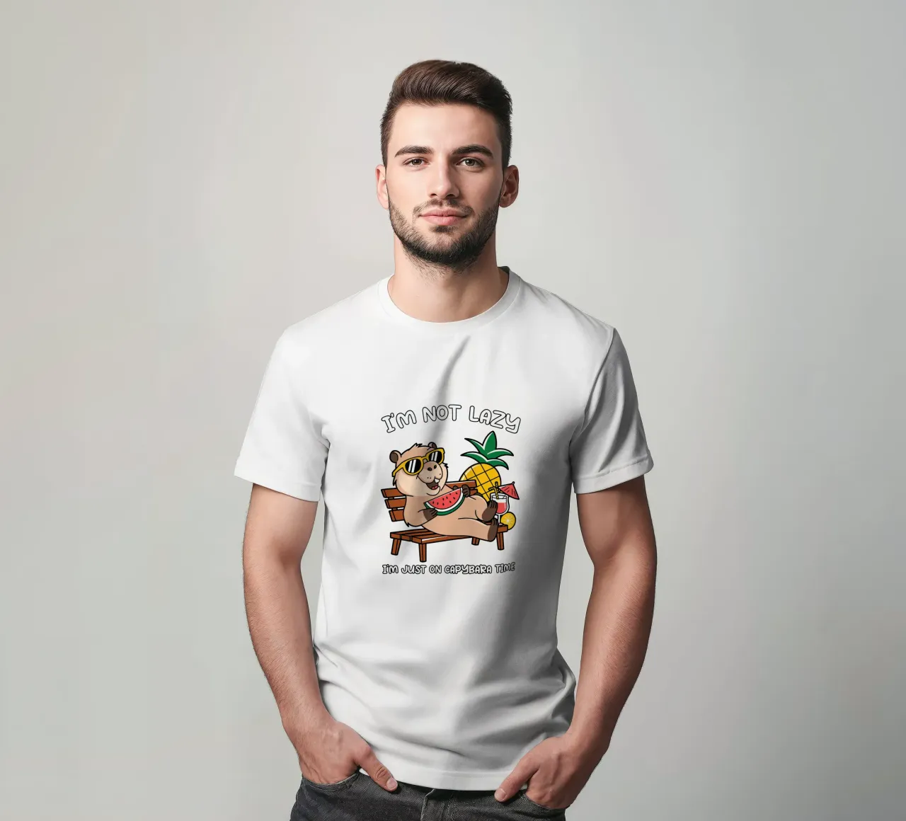 I'M NOT LAZY. I'M JUST ON CAPYBARA TIME t-shirt de edsonramosart