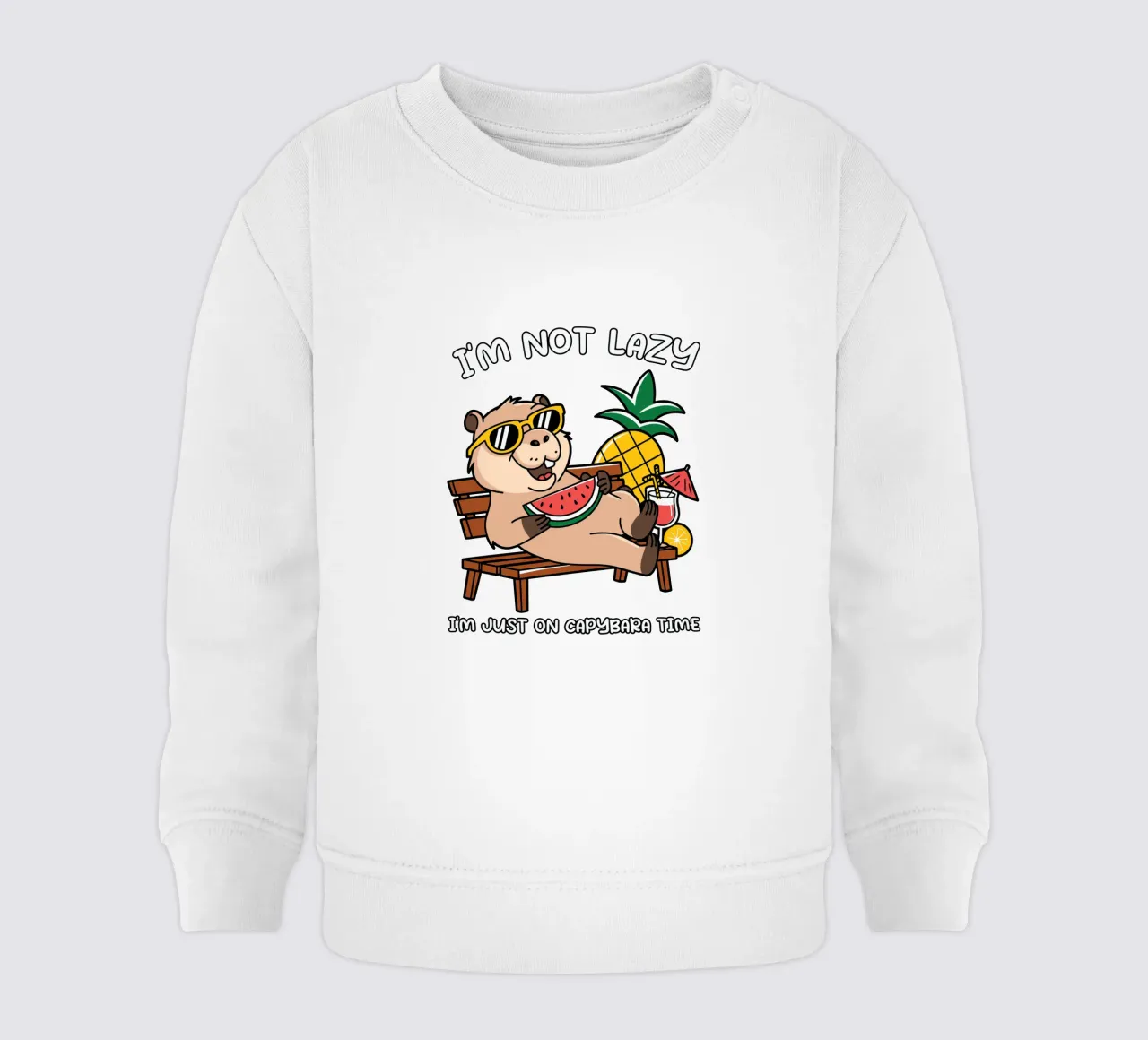I'M NOT LAZY. I'M JUST ON CAPYBARA TIME felpa neonato da edsonramosart