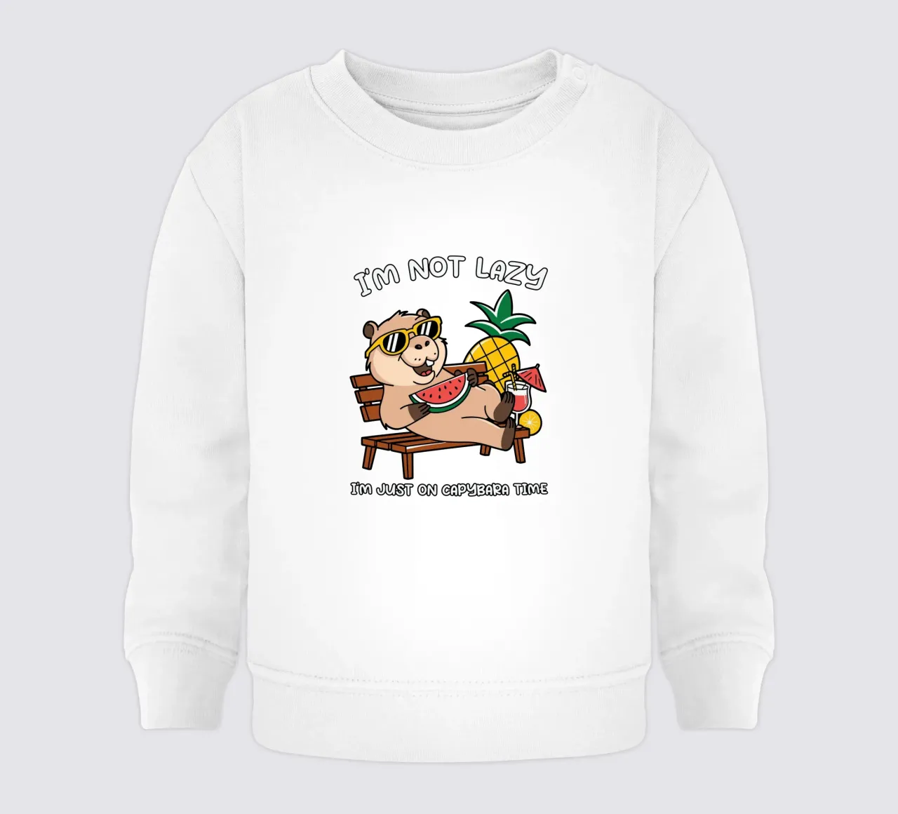 I'M NOT LAZY. I'M JUST ON CAPYBARA TIME Baby Sweatshirt von edsonramosart