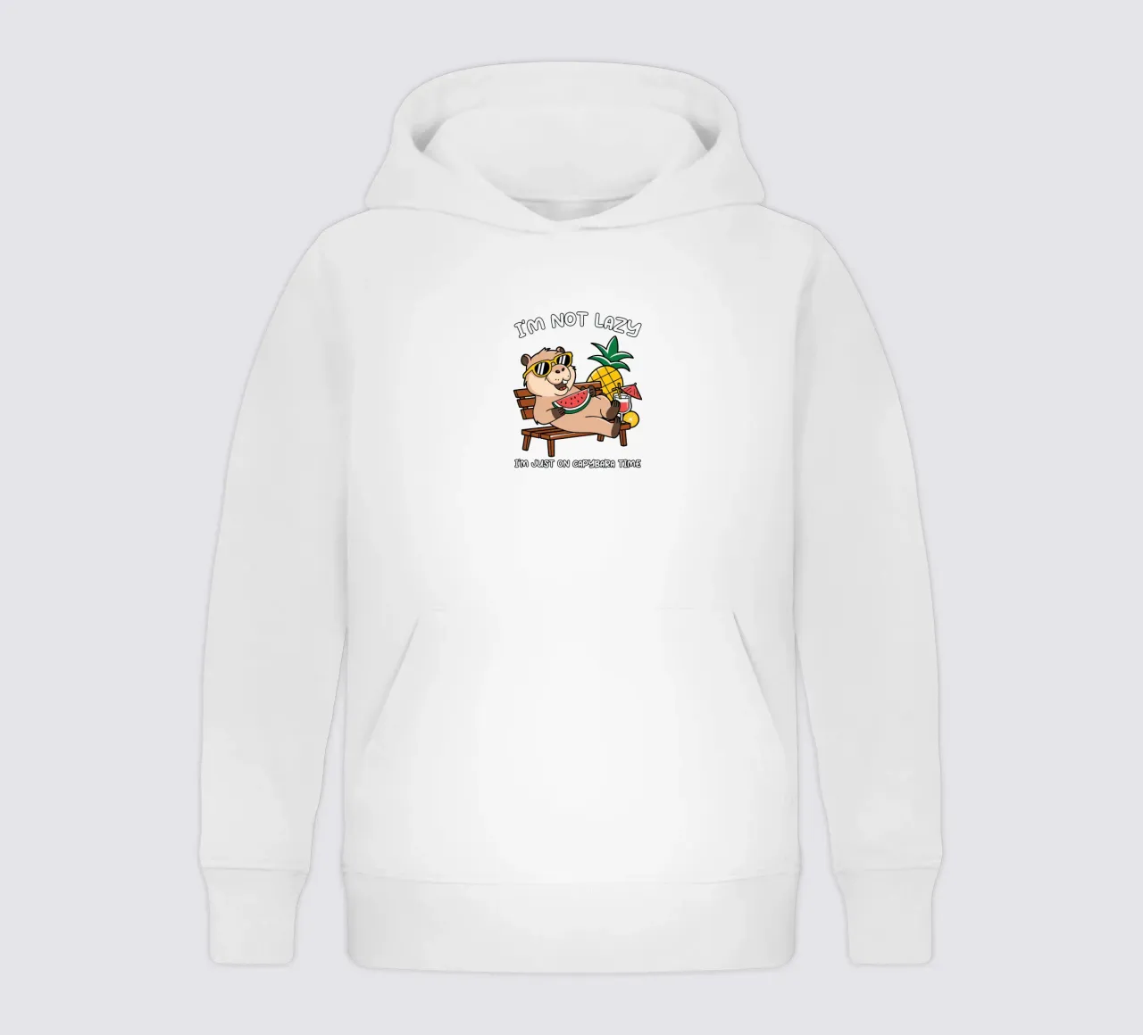 I'M NOT LAZY. I'M JUST ON CAPYBARA TIME felpa bambino con cappuccio da edsonramosart