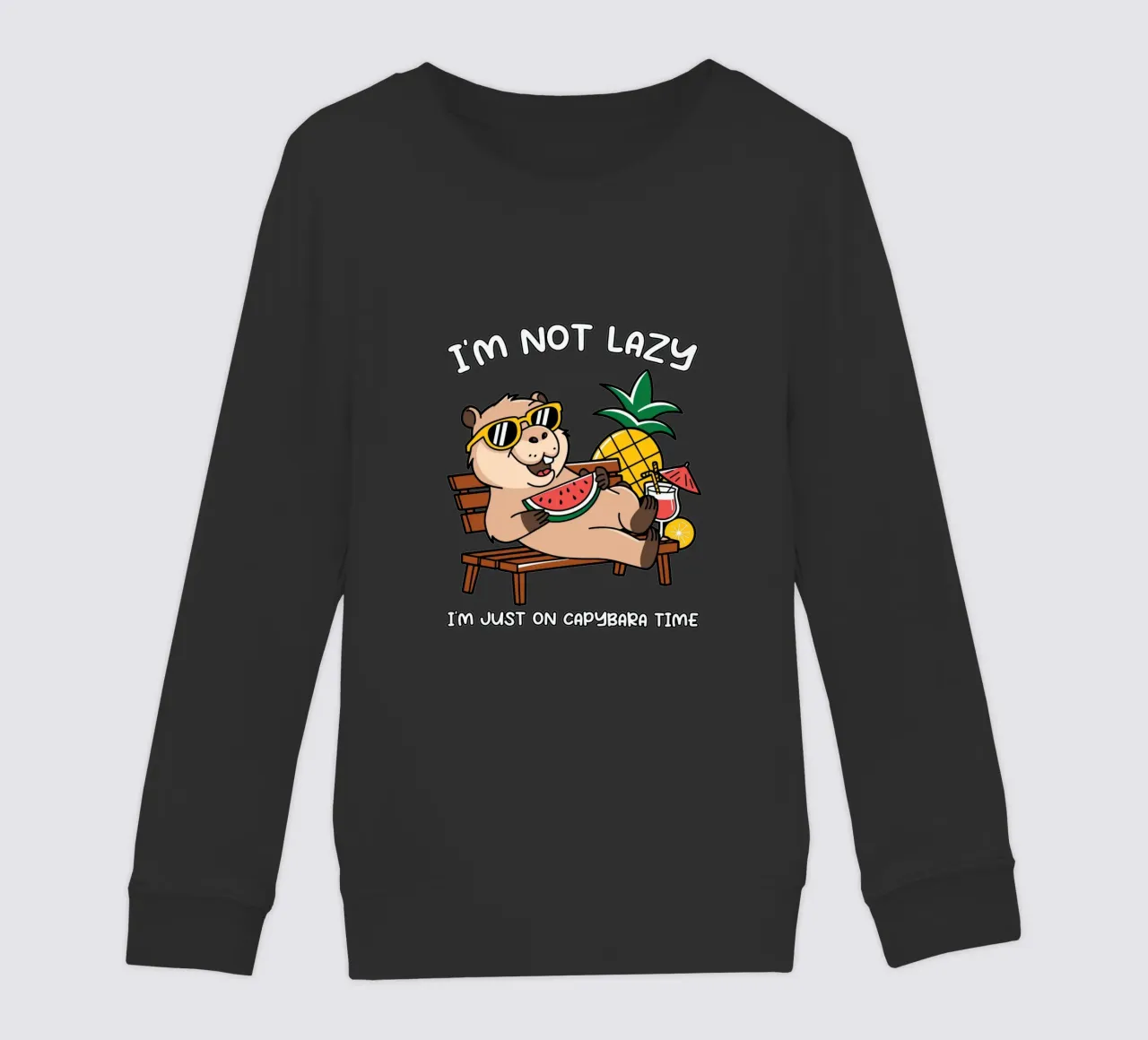 I'M NOT LAZY. I'M JUST ON CAPYBARA TIME felpa bambino da edsonramosart