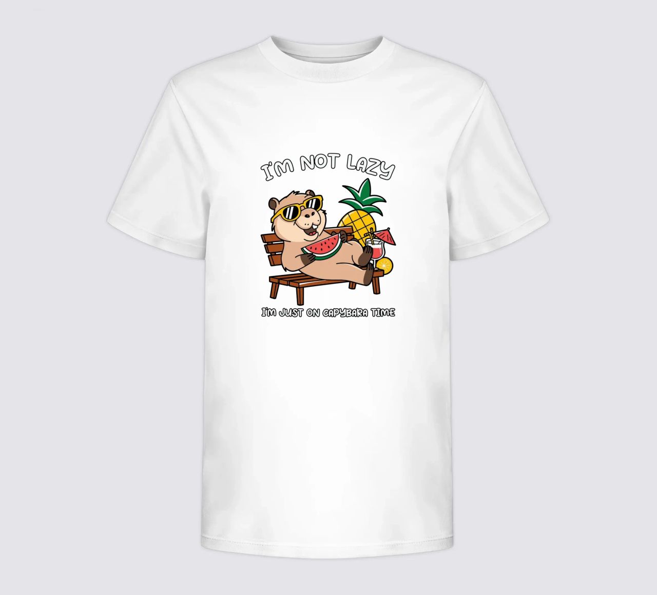 I'M NOT LAZY. I'M JUST ON CAPYBARA TIME t-shirt bambini da edsonramosart