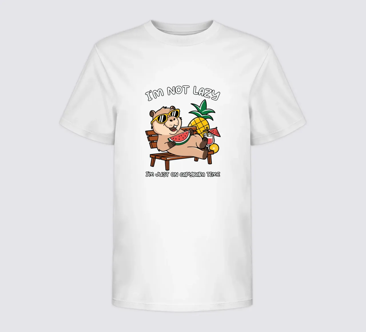 I'M NOT LAZY. I'M JUST ON CAPYBARA TIME t-shirt bambini da edsonramosart