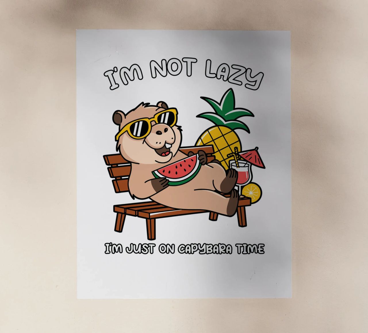 I'M NOT LAZY. I'M JUST ON CAPYBARA TIME pellicola backlit da edsonramosart