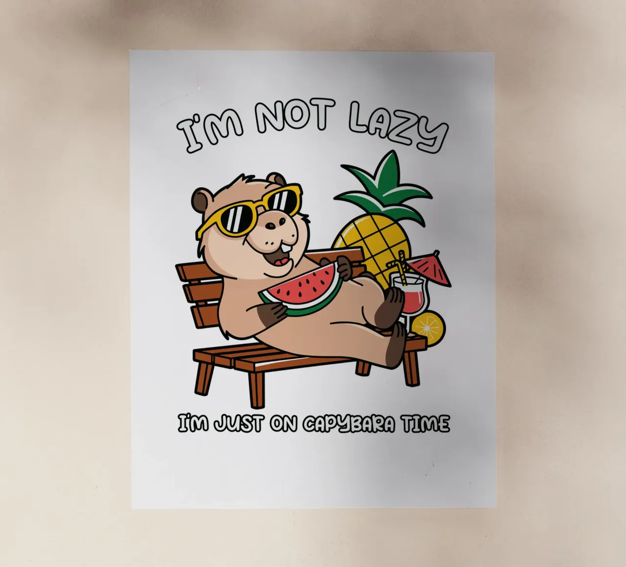 I'M NOT LAZY. I'M JUST ON CAPYBARA TIME film rétro-éclairé de edsonramosart
