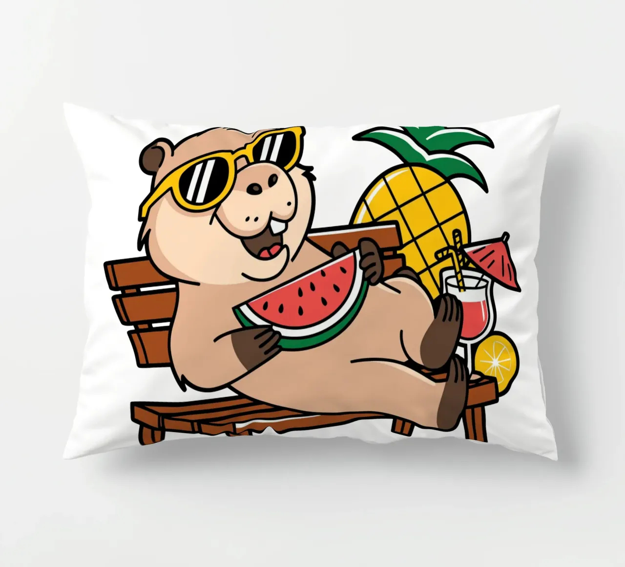 I'M NOT LAZY. I'M JUST ON CAPYBARA TIME Kissen von edsonramosart