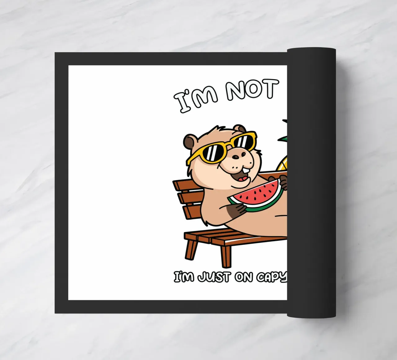 I'M NOT LAZY. I'M JUST ON CAPYBARA TIME paillasson de edsonramosart