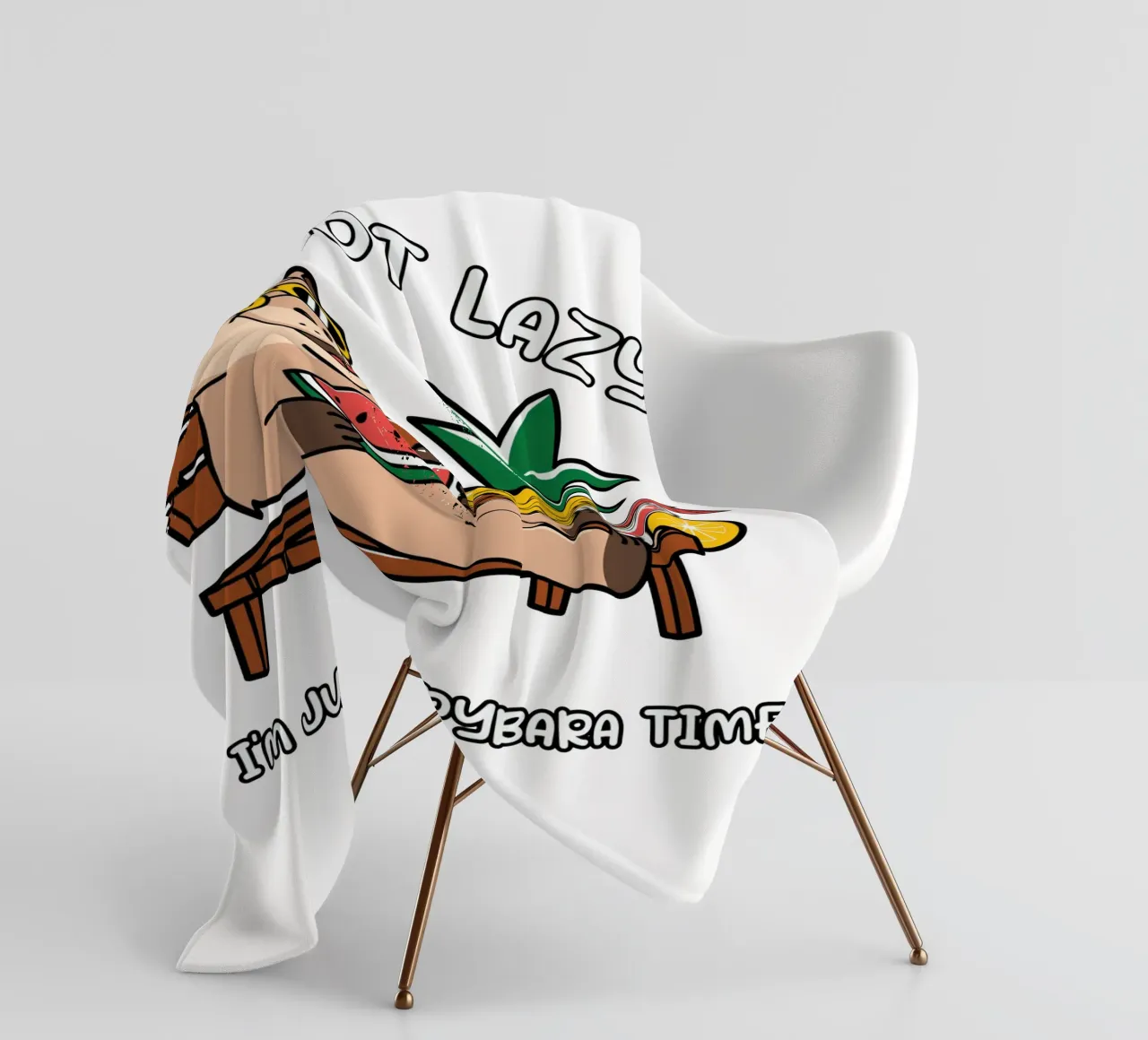 I'M NOT LAZY. I'M JUST ON CAPYBARA TIME Fleecedecke von edsonramosart